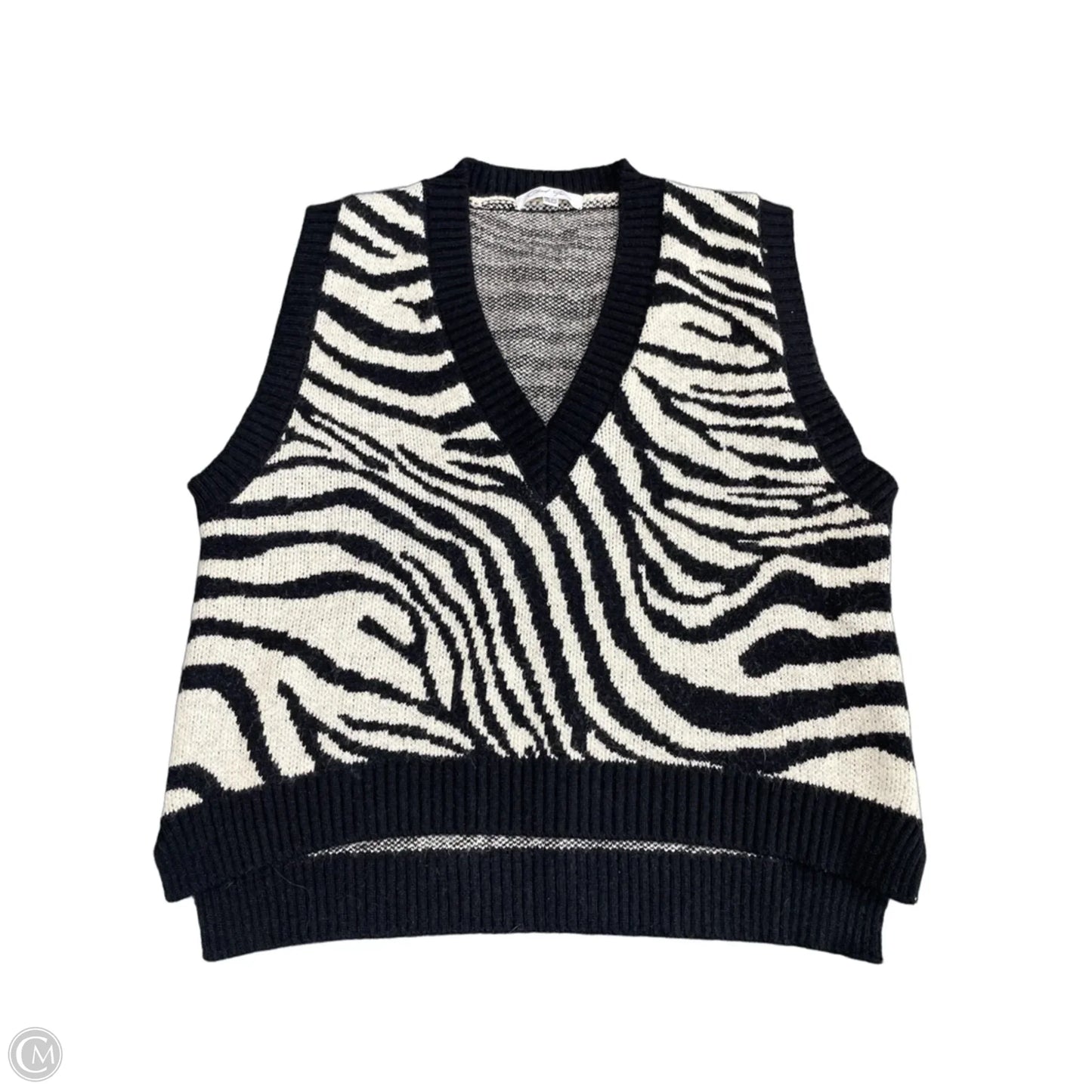 Vest Sweater By Cloud Ten In Animal Print, Size: L