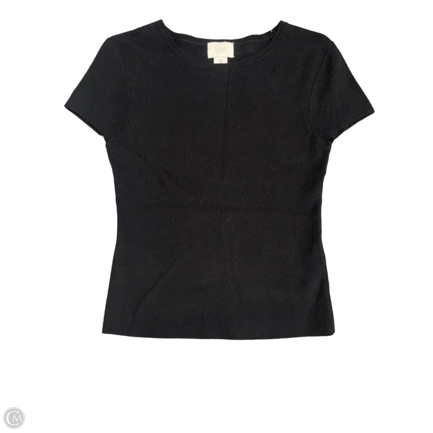 Top Short Sleeve Basic By H&m In Black, Size: M