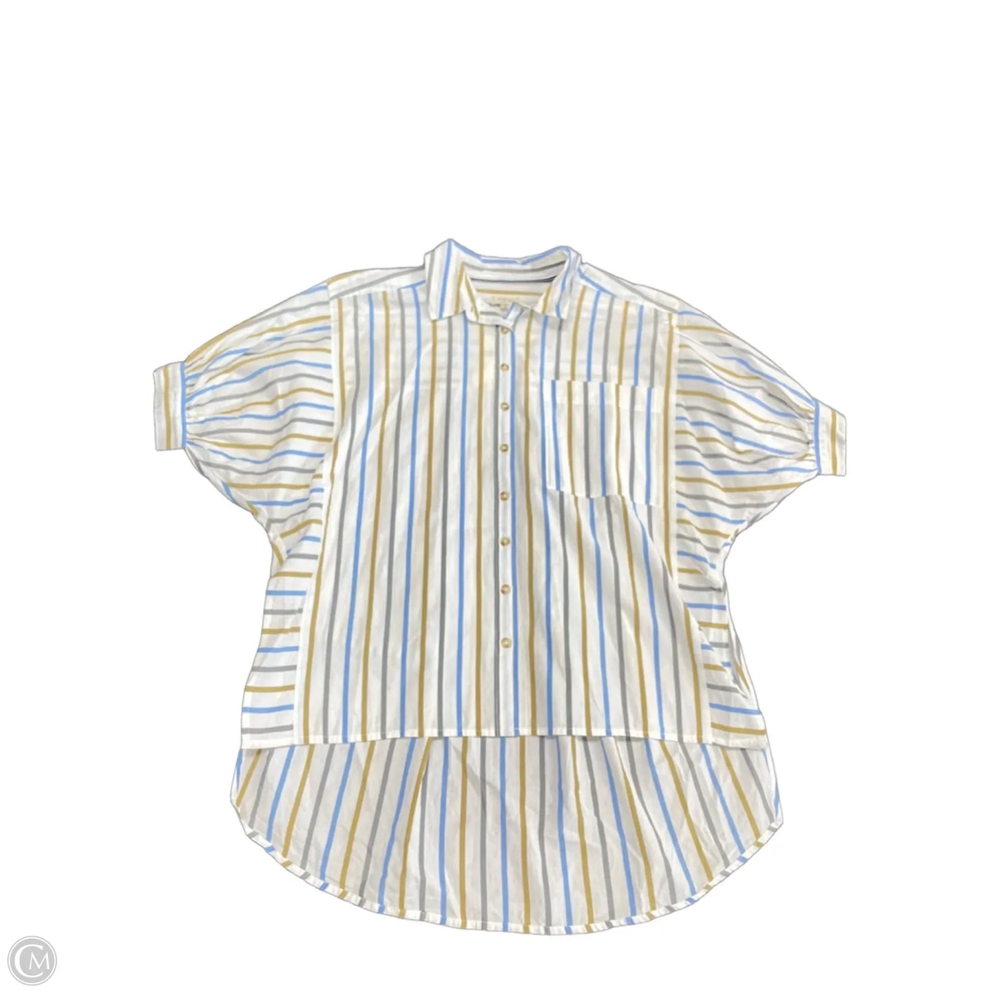 Blouse Short Sleeve By Pilcro In Striped Pattern, Size: Xsp