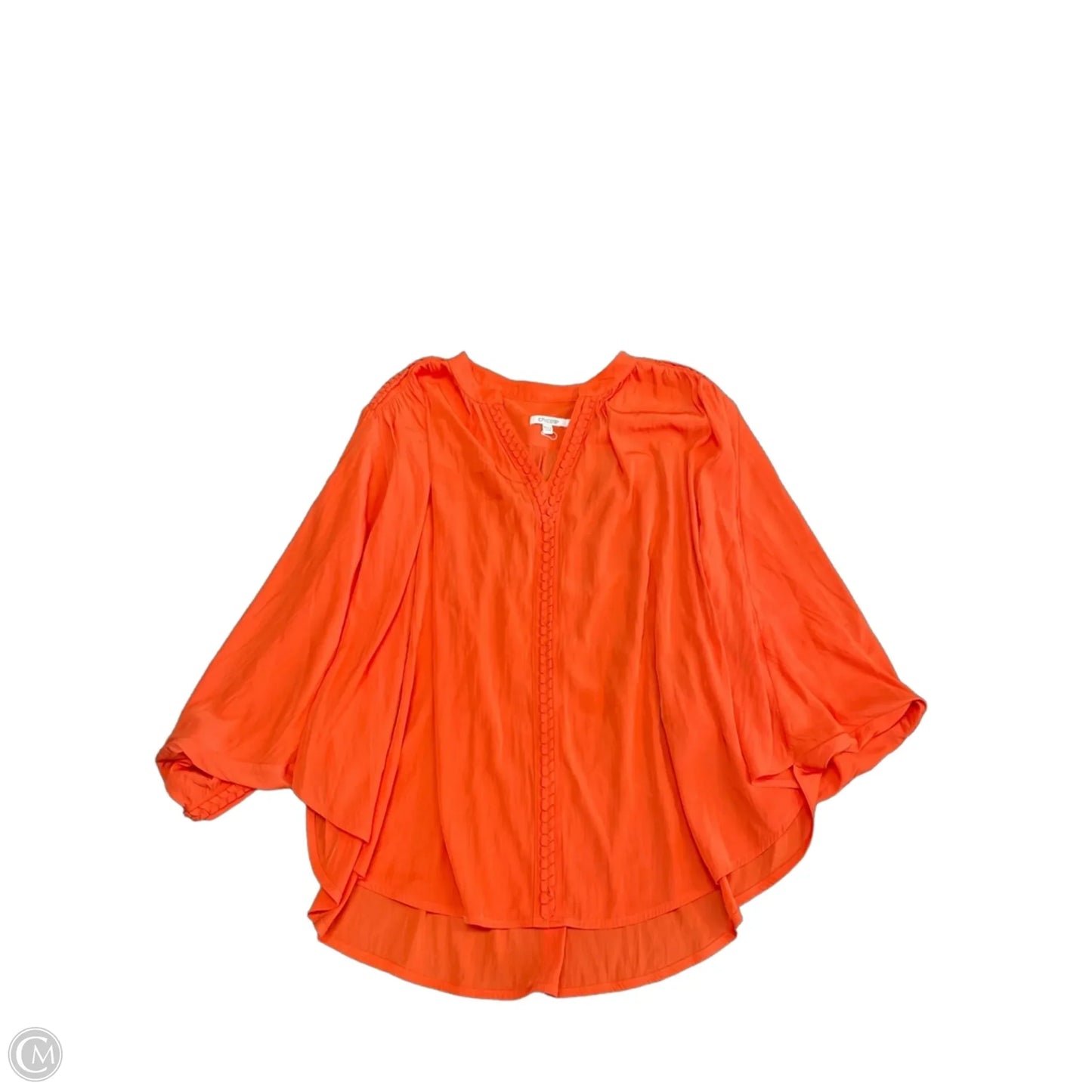 Blouse Short Sleeve By Chicos In Orange, Size: 18