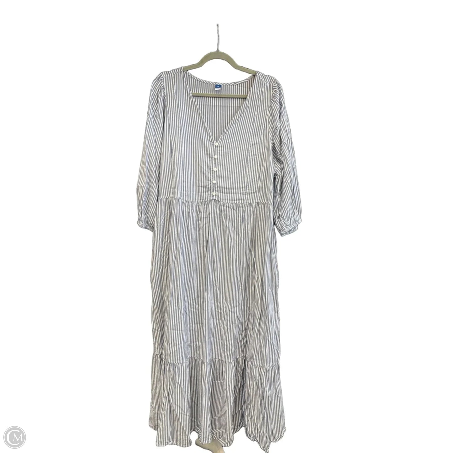 Dress Casual Midi By Old Navy In Blue & White, Size: Xl