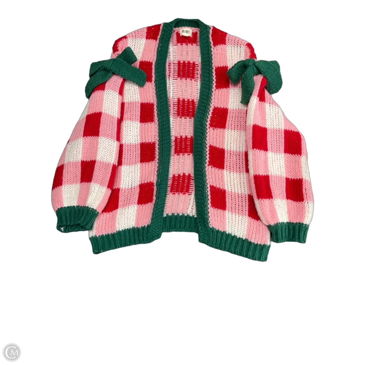 Sweater Cardigan By Bibi In Pink & Red, Size: S