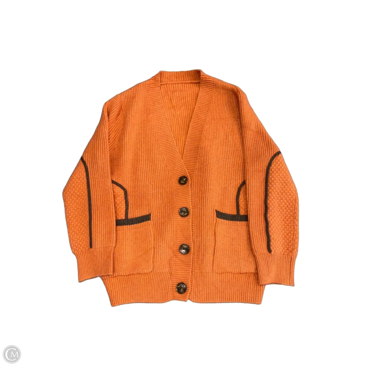 Sweater Cardigan By Cmf In Orange, Size: M