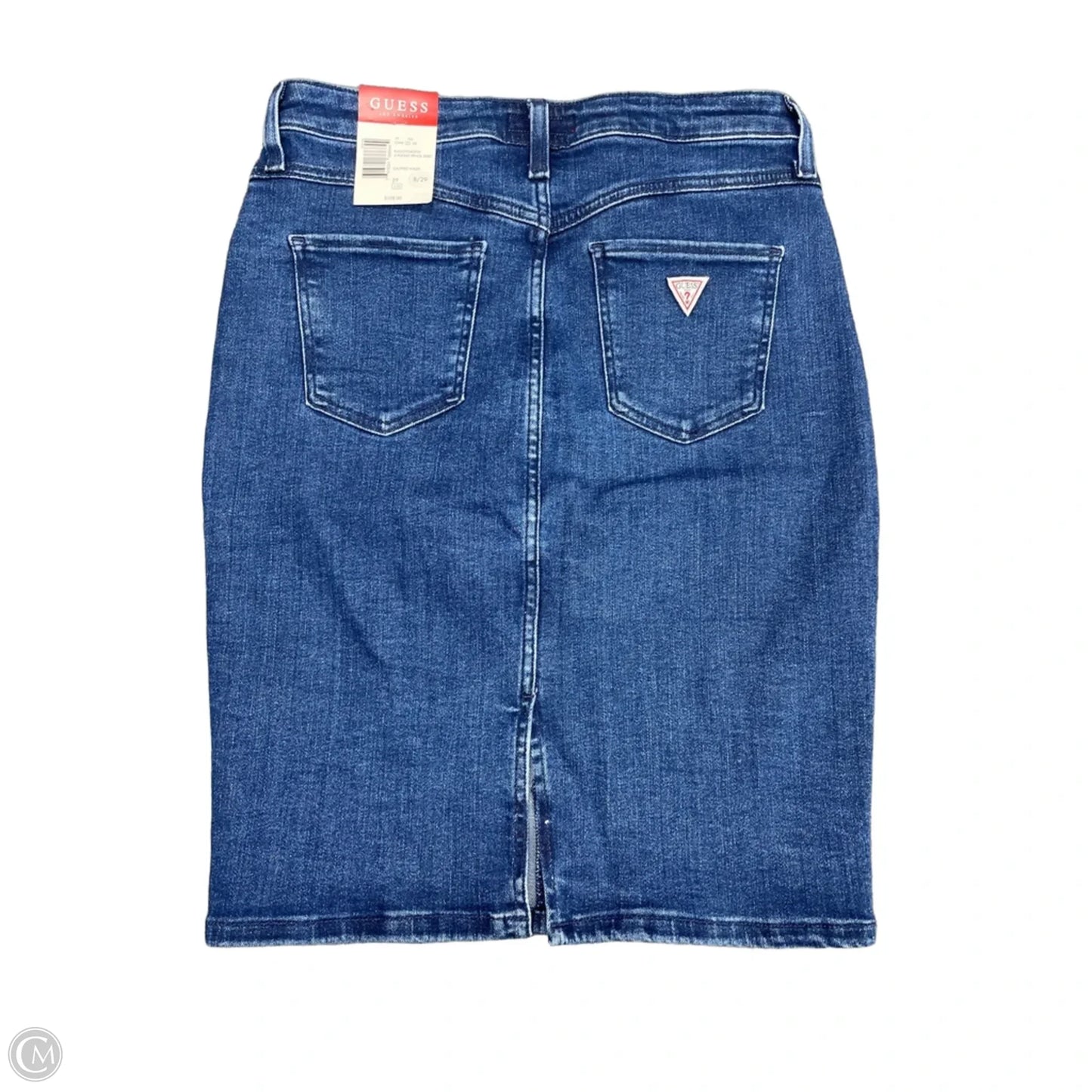 Skirt Midi By Guess In Blue Denim, Size: 8