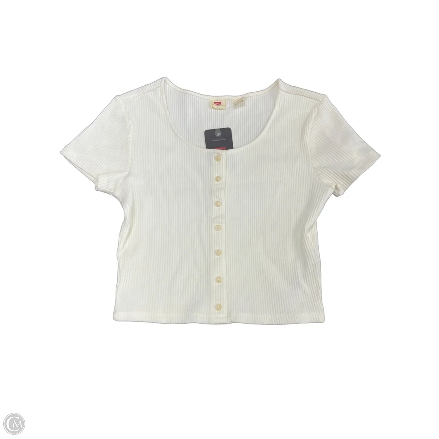 Top Short Sleeve By Levis In Cream, Size: L