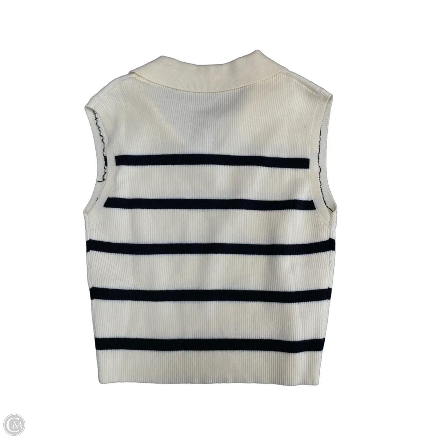 Vest Sweater By Fashion Nova In Blue & Cream, Size: M
