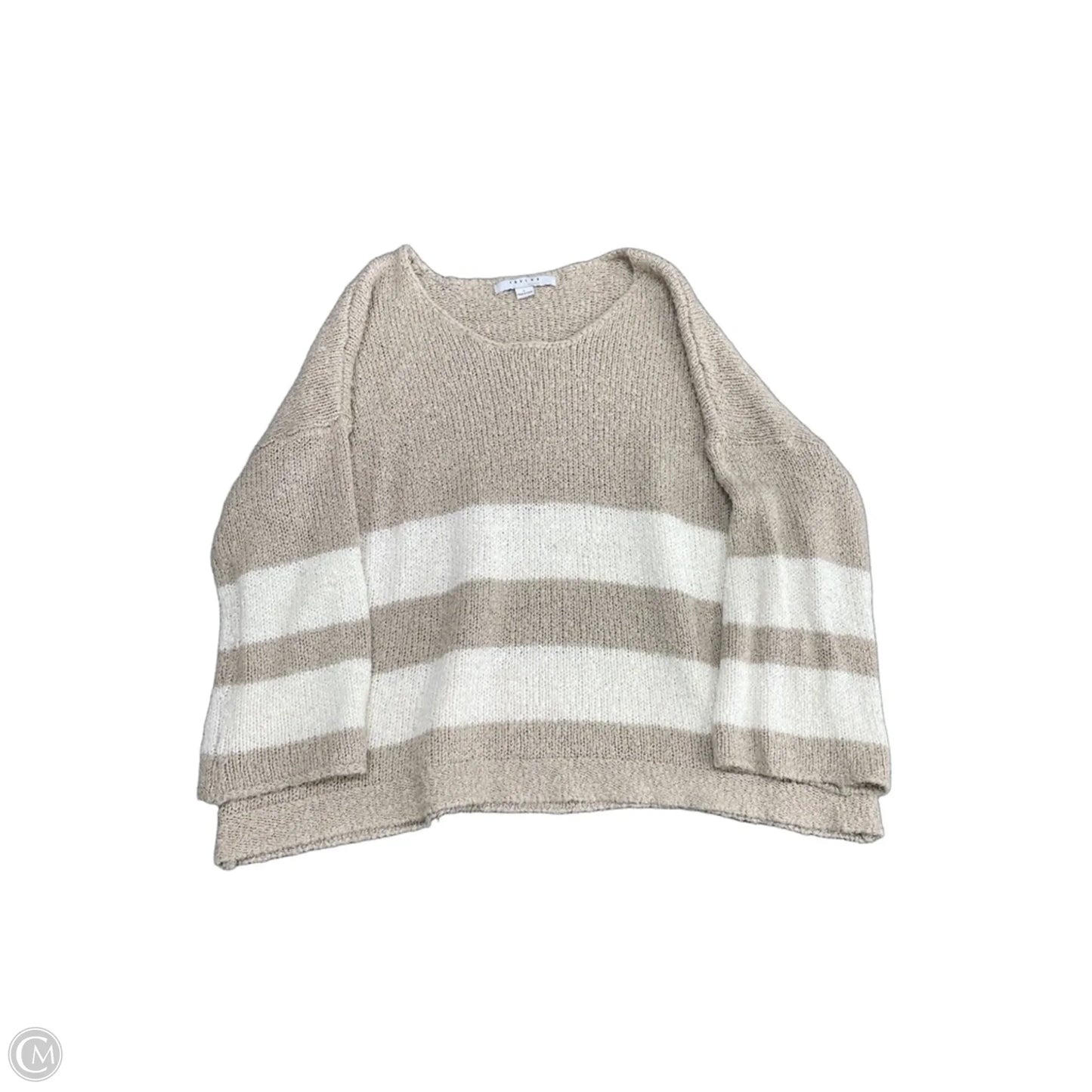 Sweater By Favlux In Tan & White, Size: L