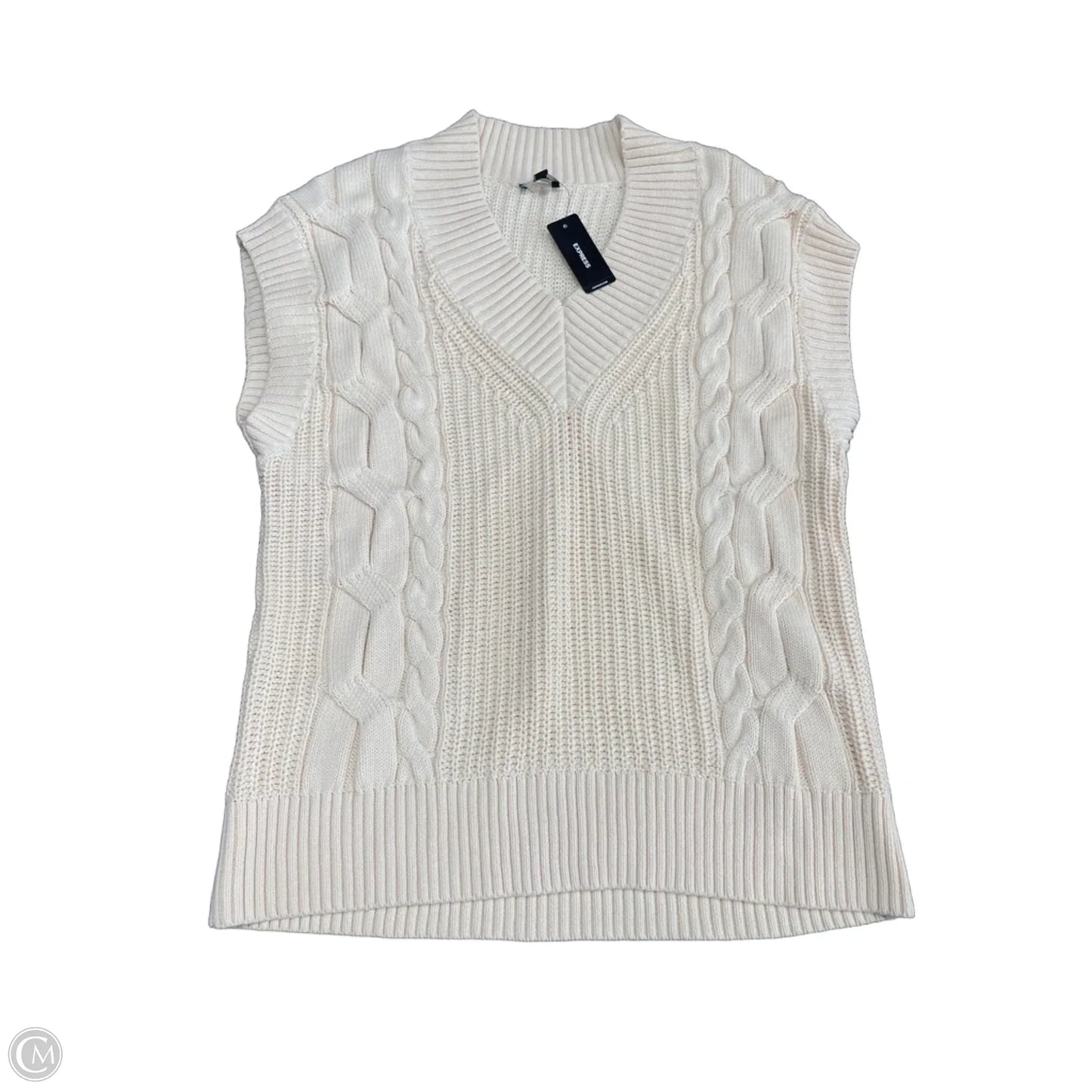Vest Sweater By Express In Cream, Size: M