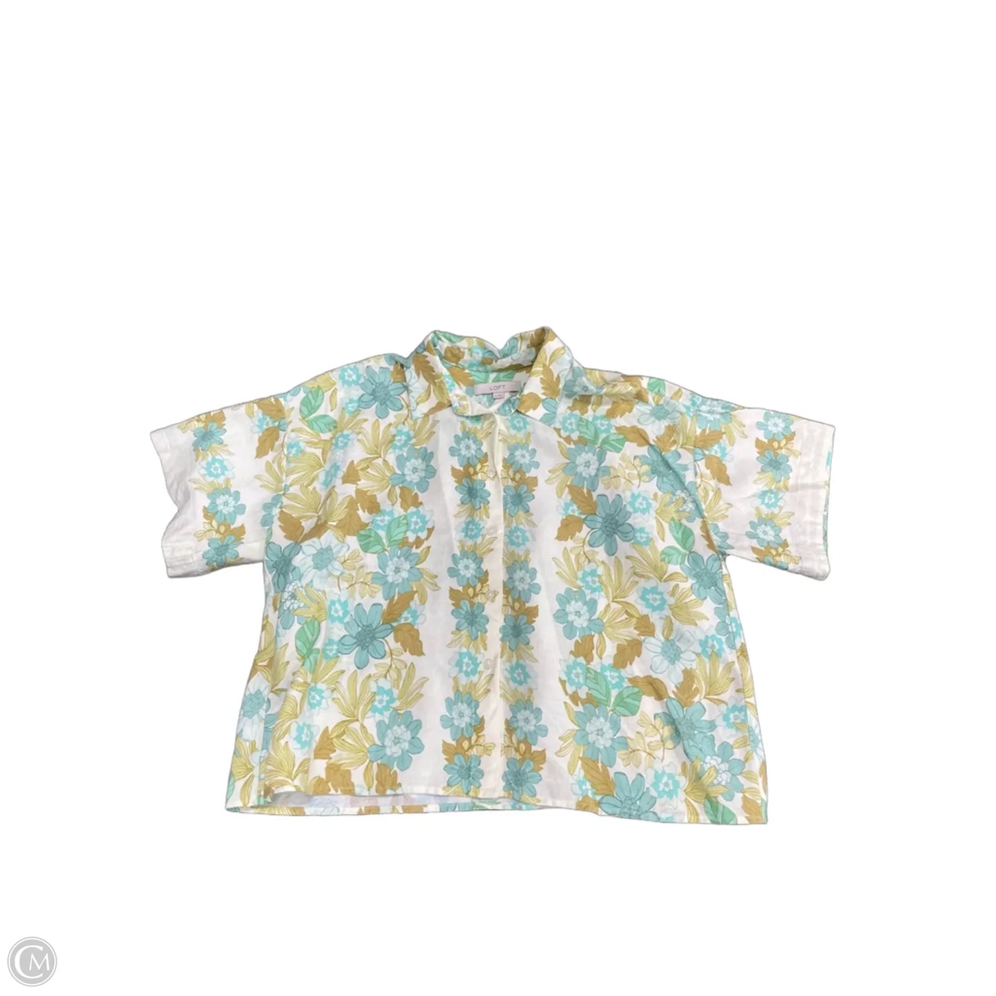 Top Short Sleeve By Loft In Floral Print, Size: M