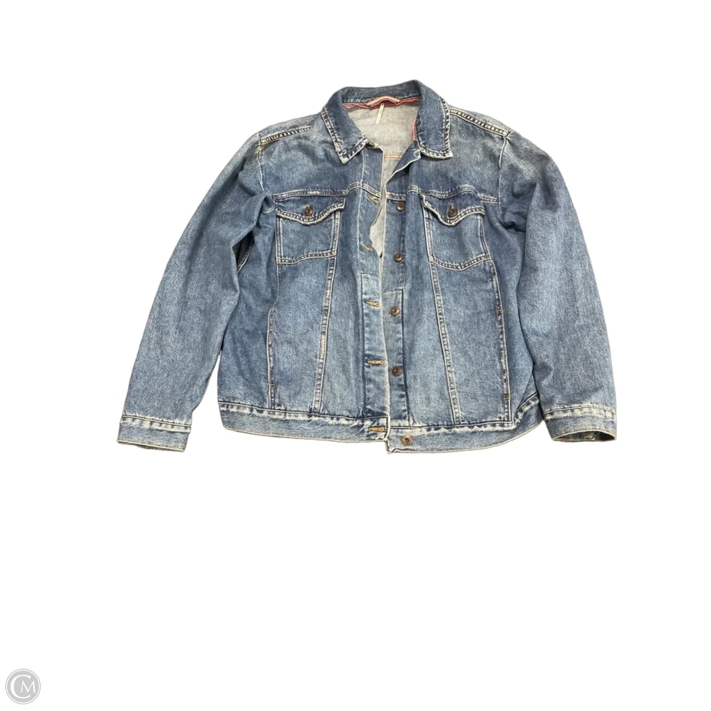 Jacket Denim By Free People In Blue Denim, Size: L