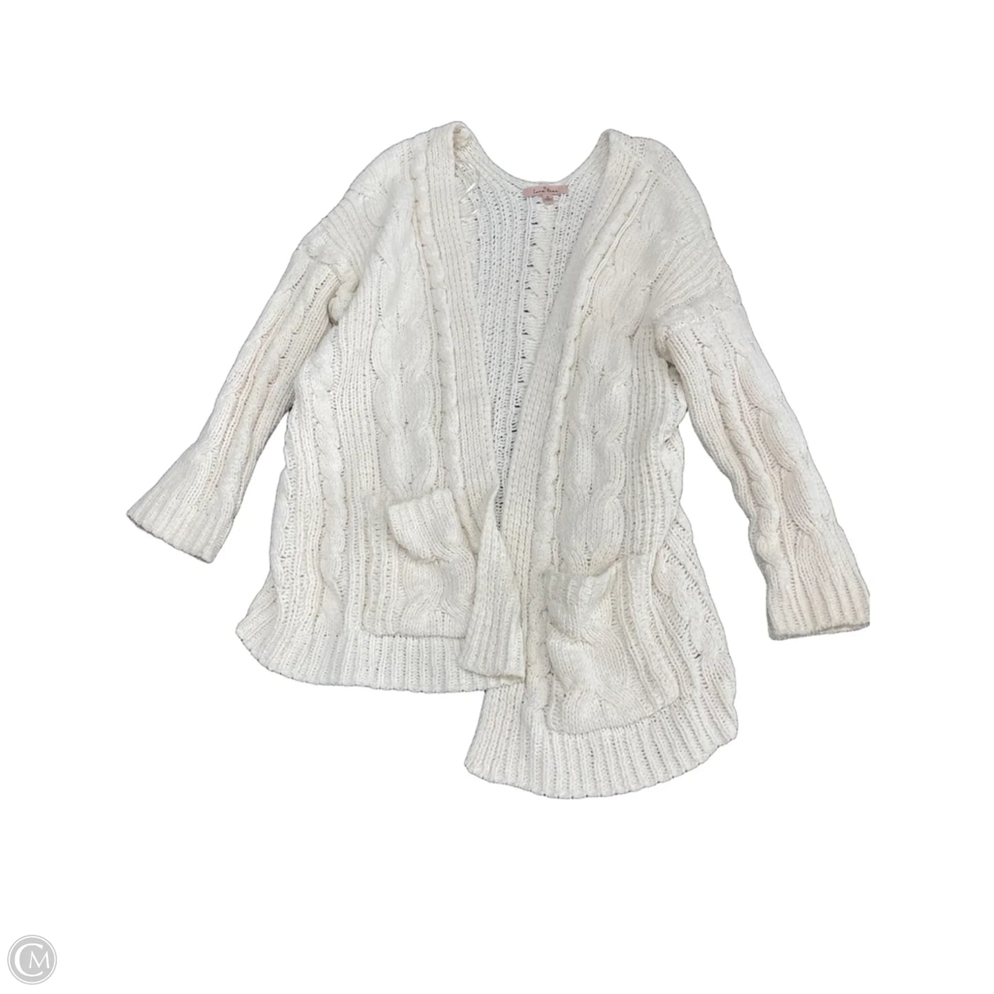 Sweater Cardigan By Love Tree In Beige, Size: S