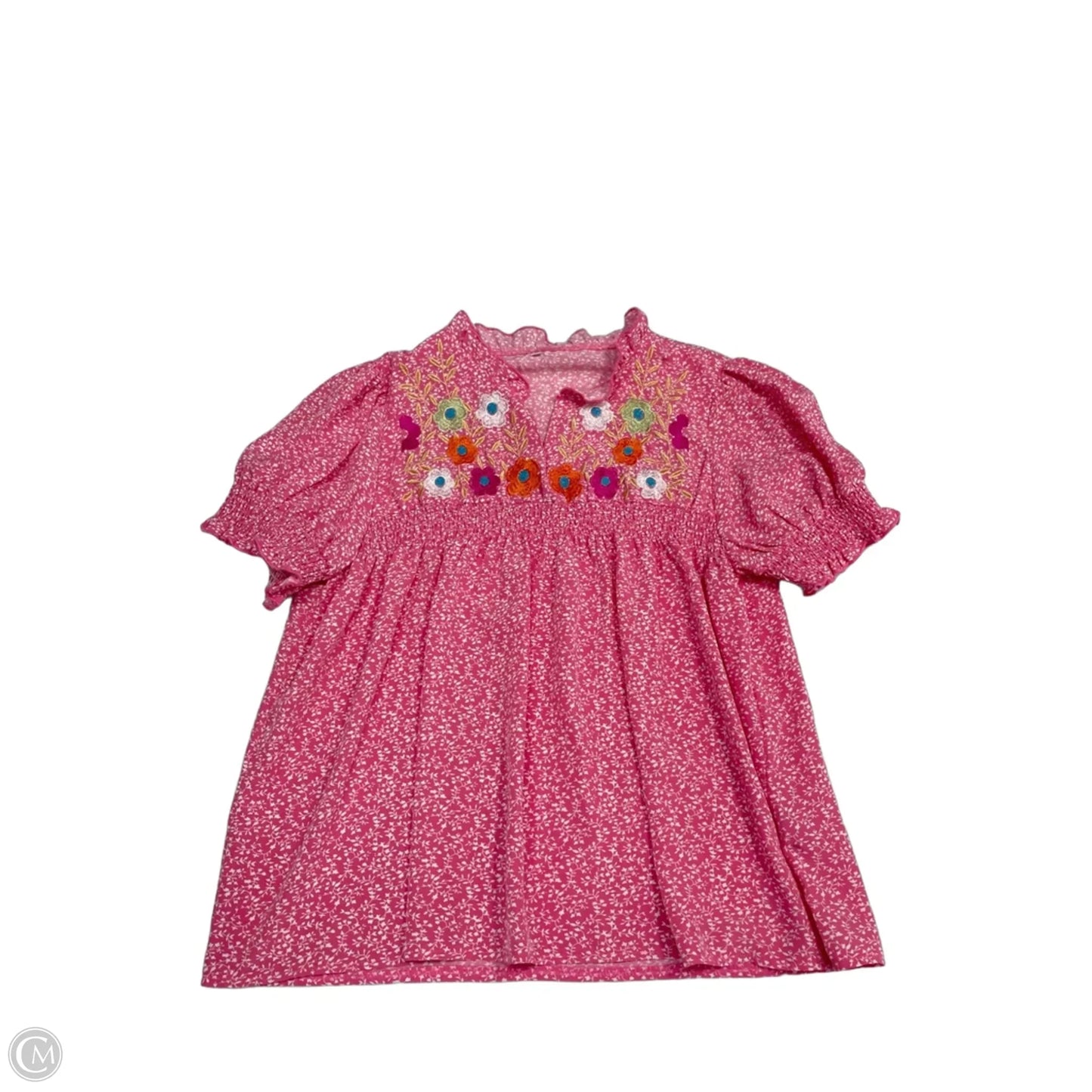 Top Short Sleeve By Cmf In Pink, Size: Xl