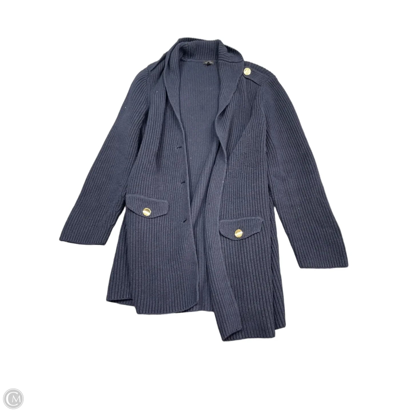 Sweater Cardigan By Talbots In Navy, Size: L