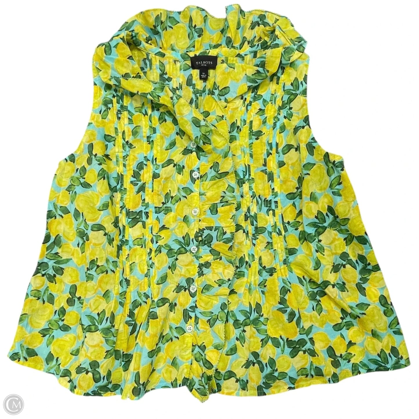 Top Sleeveless By Talbots In Blue & Yellow, Size: Sp