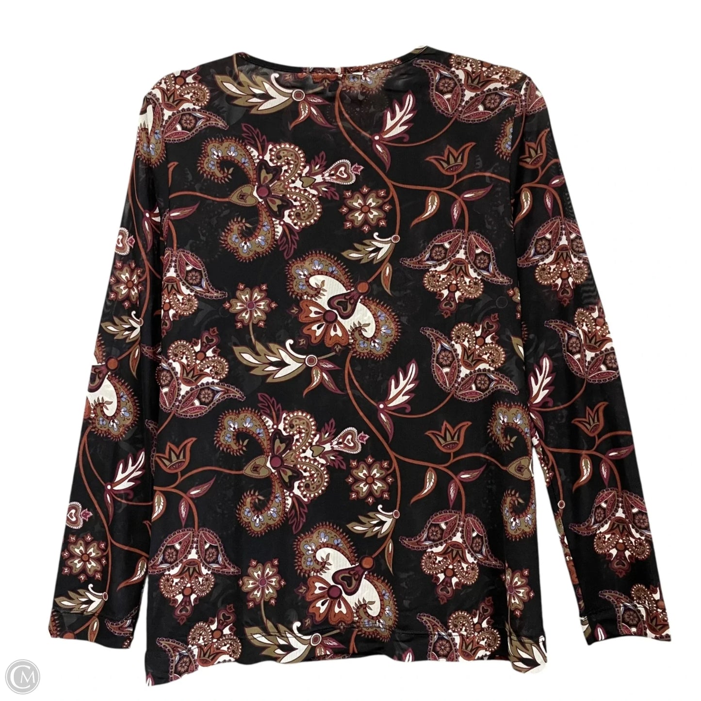 Top Long Sleeve By John Mark In Black, Size: M