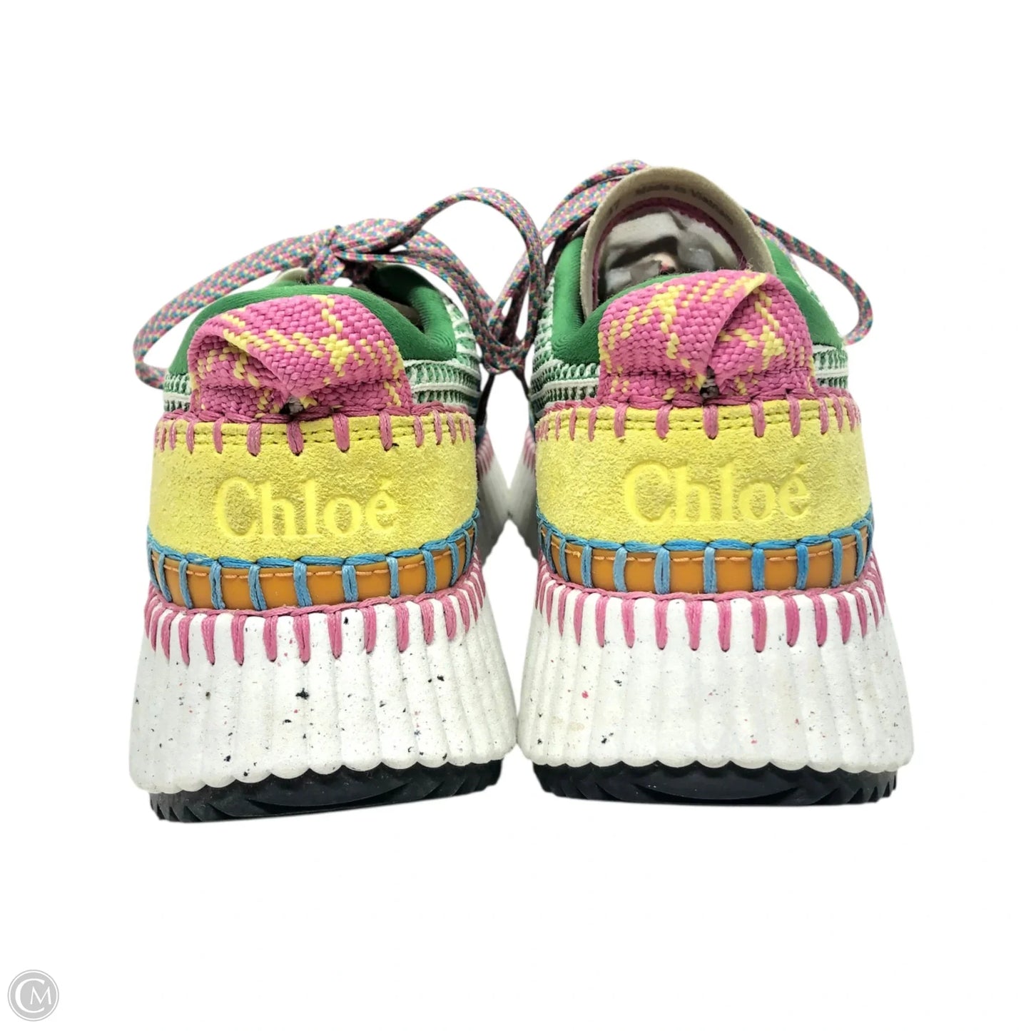 Shoes Luxury Designer By Chloe In Multi-colored, Size: 6.5