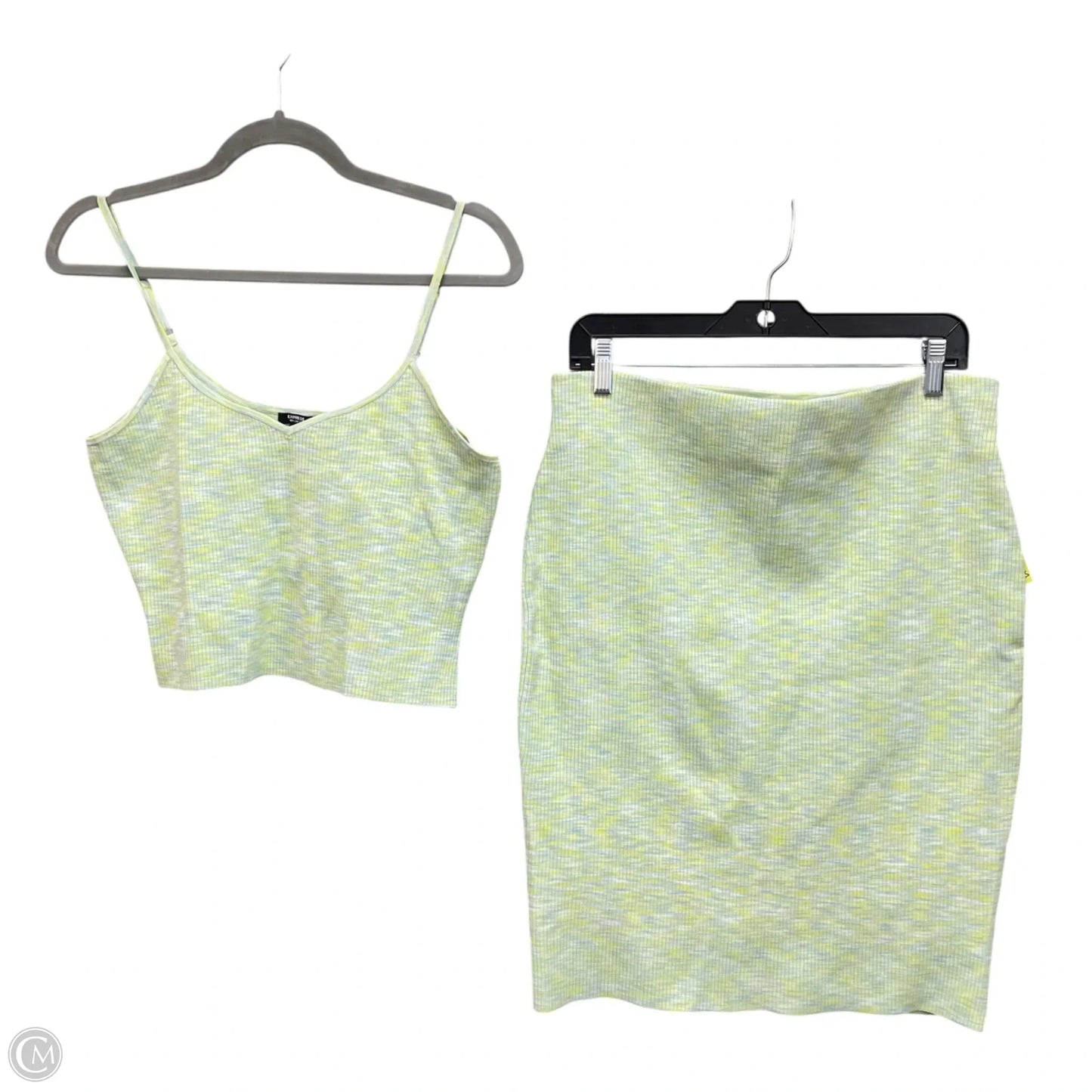 Skirt Set 2pc By Express In Chartreuse, Size: Xl