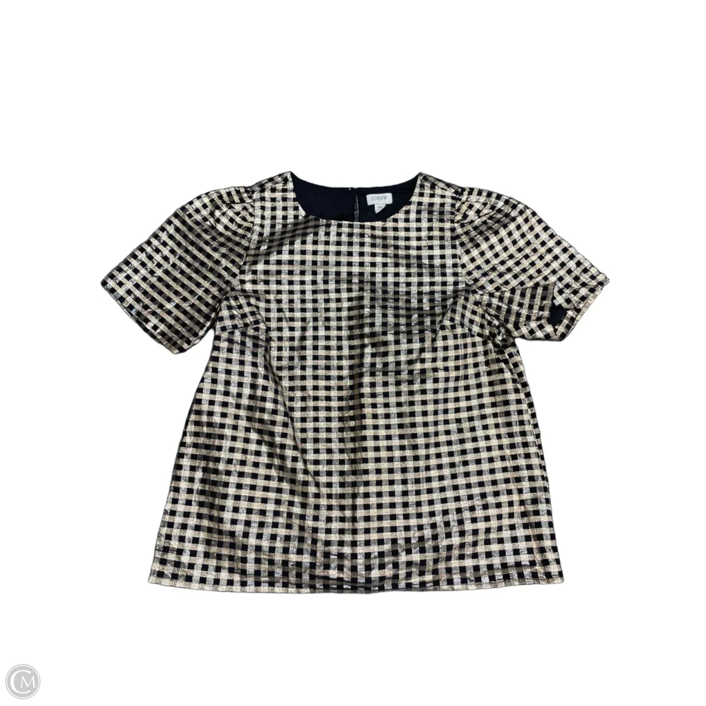 Top Short Sleeve By J. Crew In Black & Gold, Size: Xs