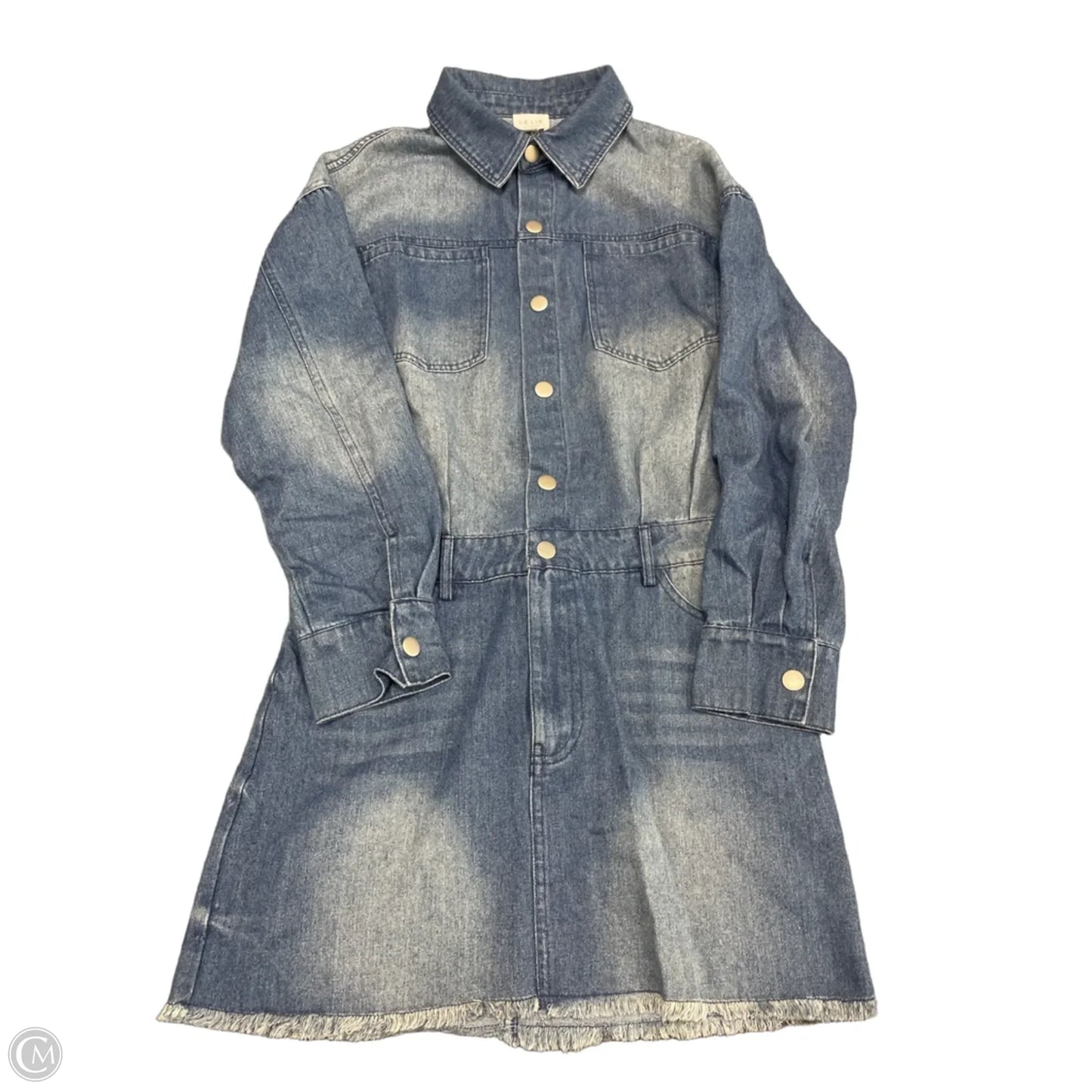 Dress Casual Short By Le Lis In Blue Denim, Size: S