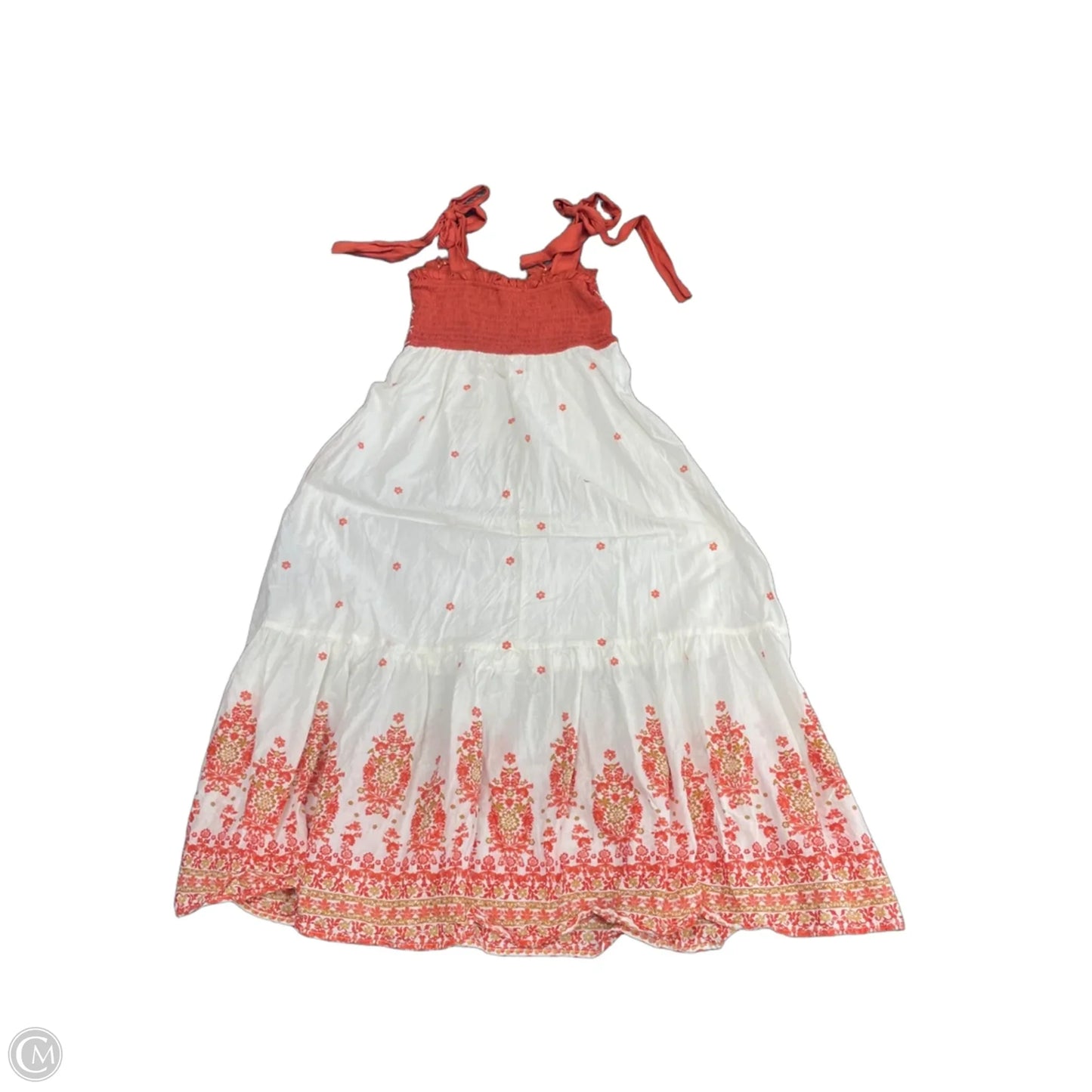Dress Casual Midi By Trixxi In Orange & White, Size: S