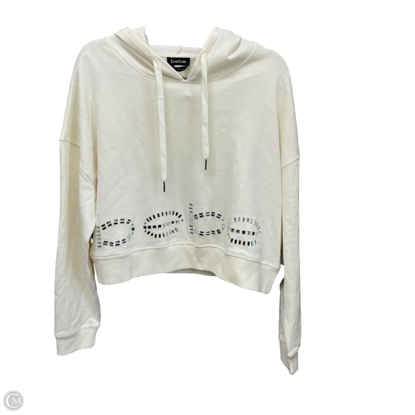 Sweatshirt Hoodie By Bebe In Cream, Size: L