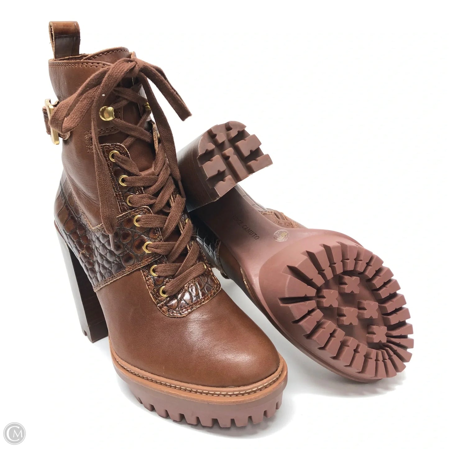 Boots Ankle Heels By Vince Camuto In Brown, Size: 7