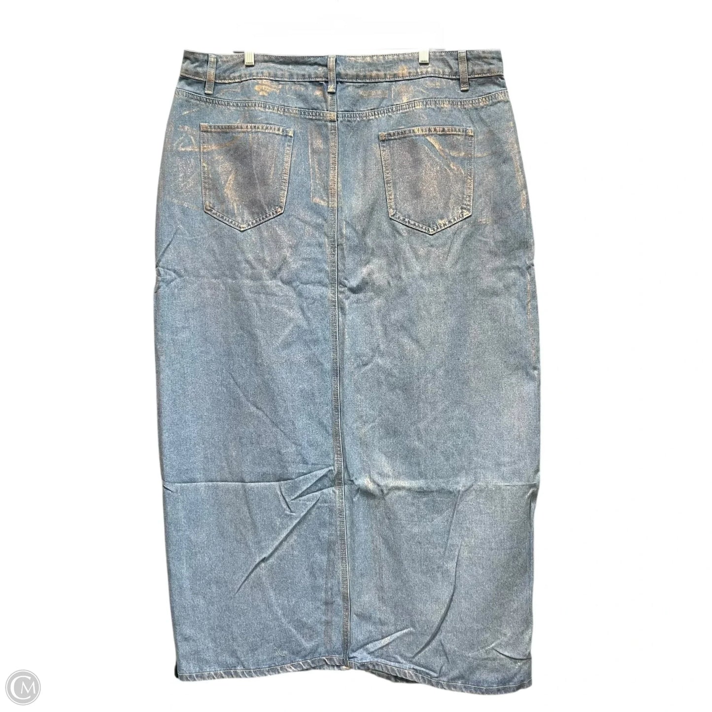 Skirt Midi By Boohoo Boutique In Blue Denim, Size: 18