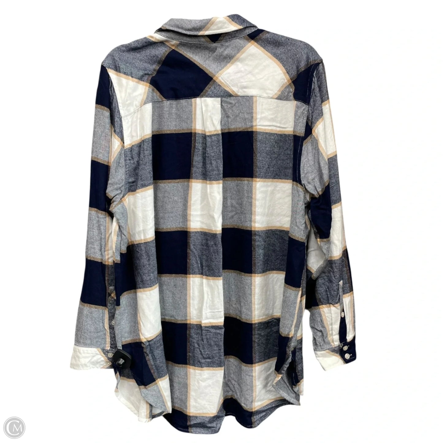 Top Long Sleeve By Torrid In Blue & White, Size: 2x