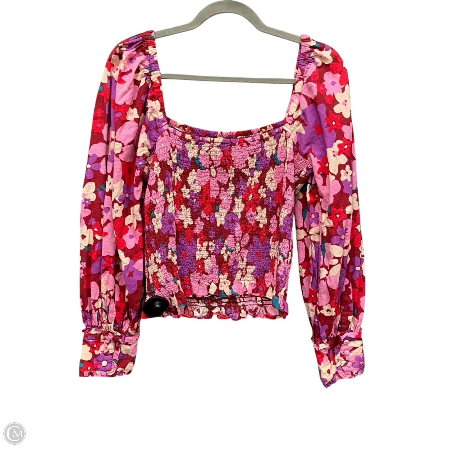 Top Long Sleeve By Free People In Purple & Red, Size: L