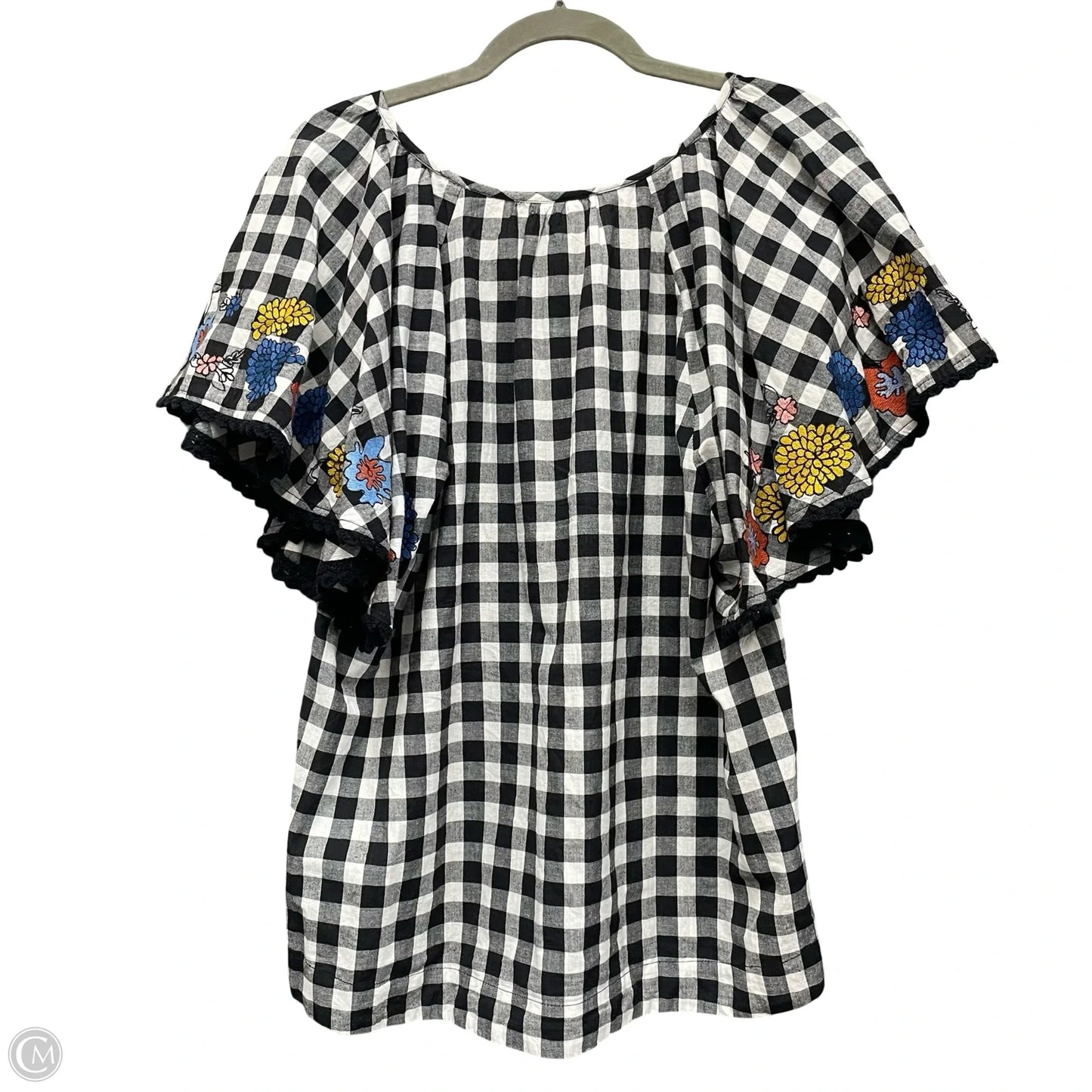 Top Short Sleeve By Ivy Jane In Black & White, Size: L