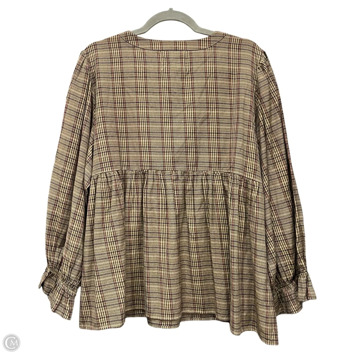 Top 3/4 Sleeve By Clothes Mentor In Brown, Size: L