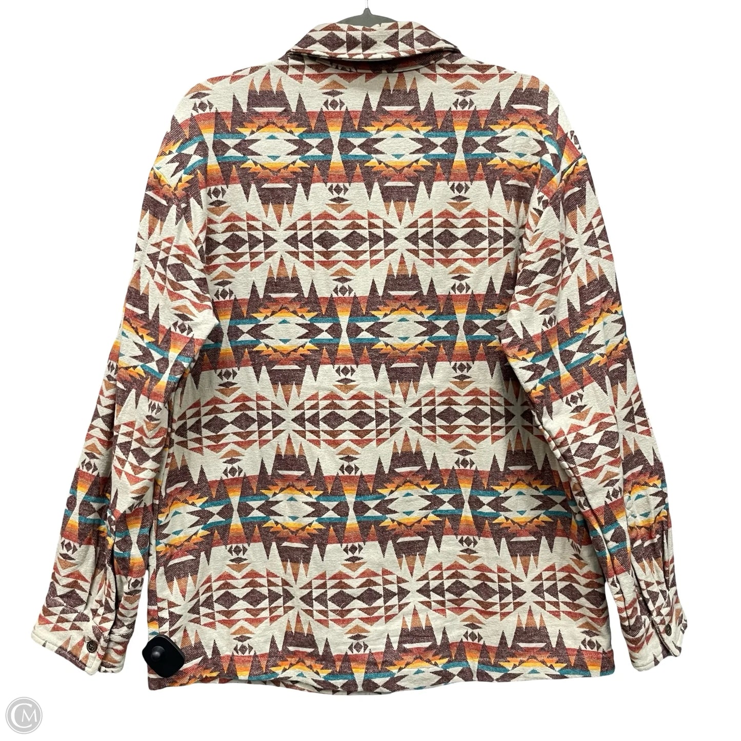 Jacket Shirt By Clothes Mentor In Brown & Red, Size: M