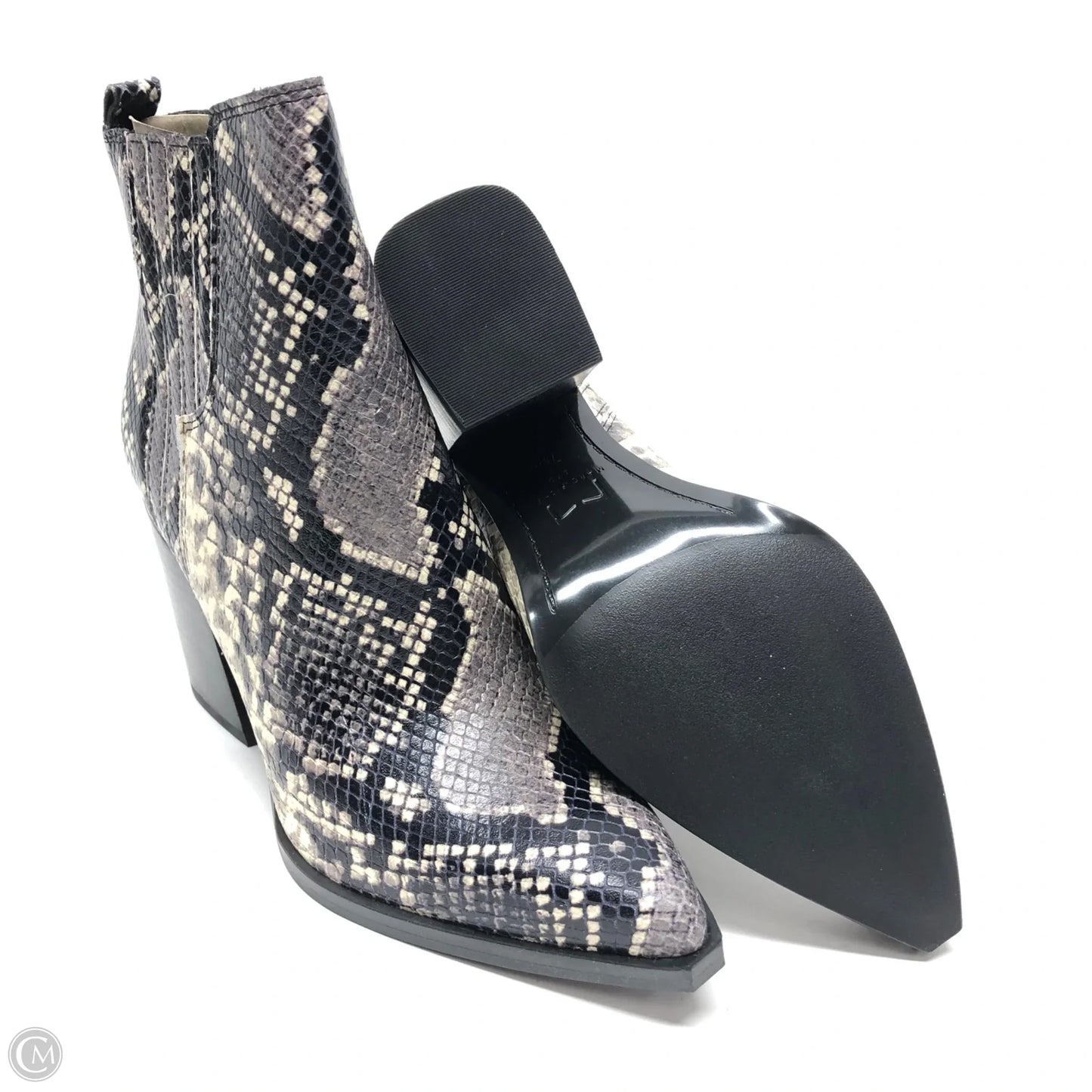 Boots Ankle Heels By Marc Fisher In Snakeskin Print, Size: 7.5