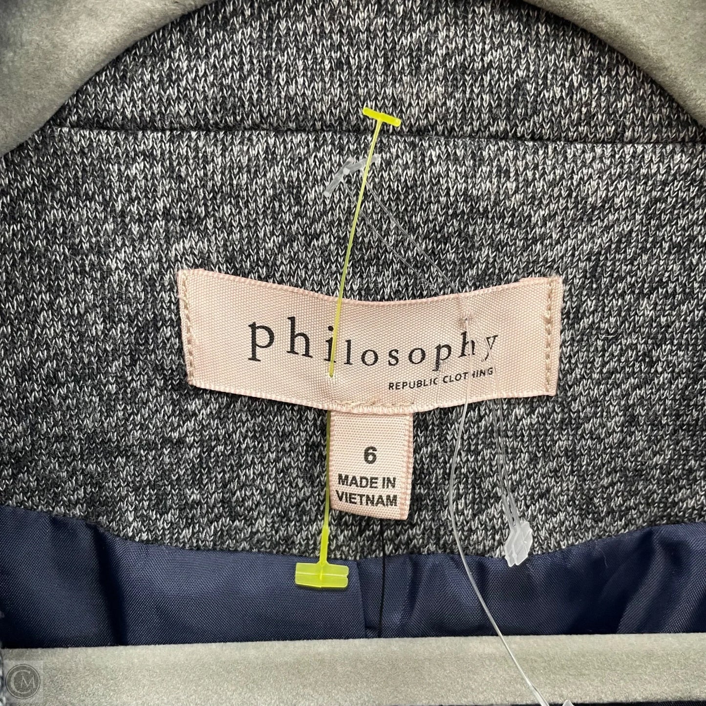Blazer By Philosophy In Blue & Grey, Size: 6