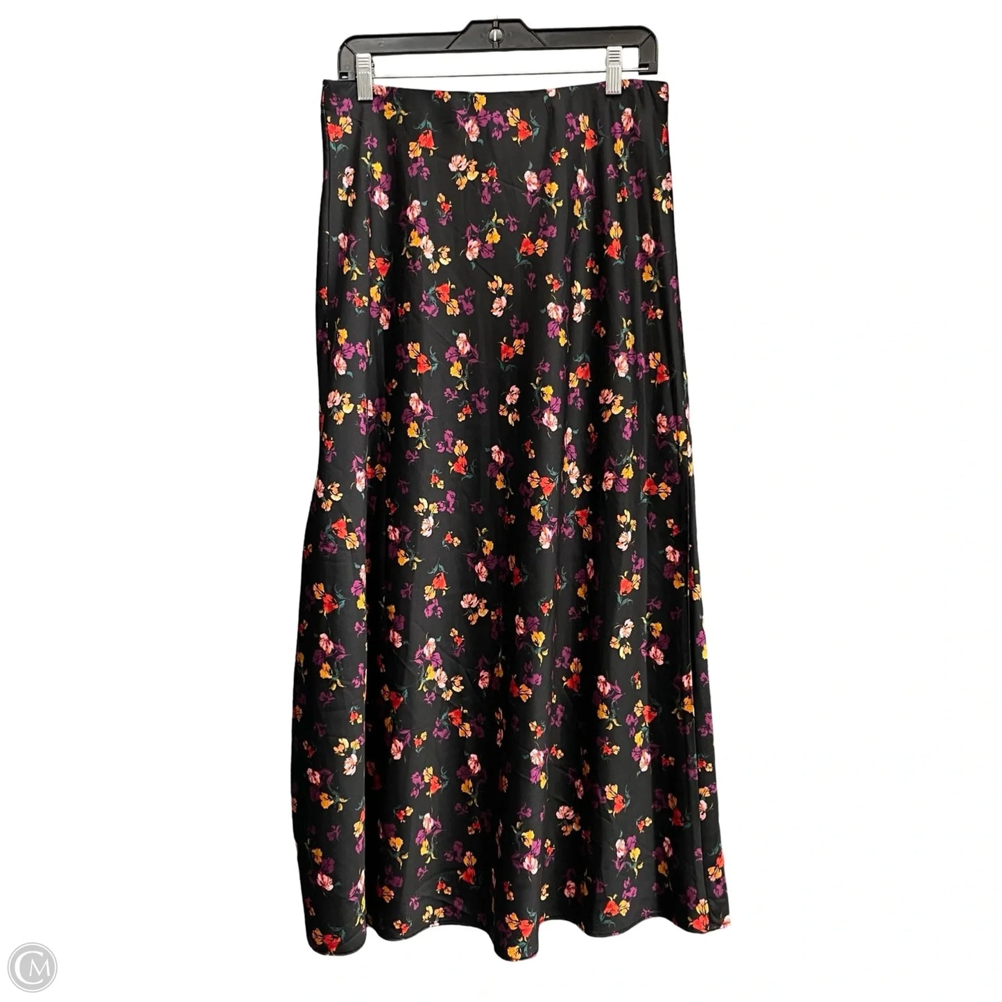 Skirt Midi By Halogen In Black & Purple, Size: M