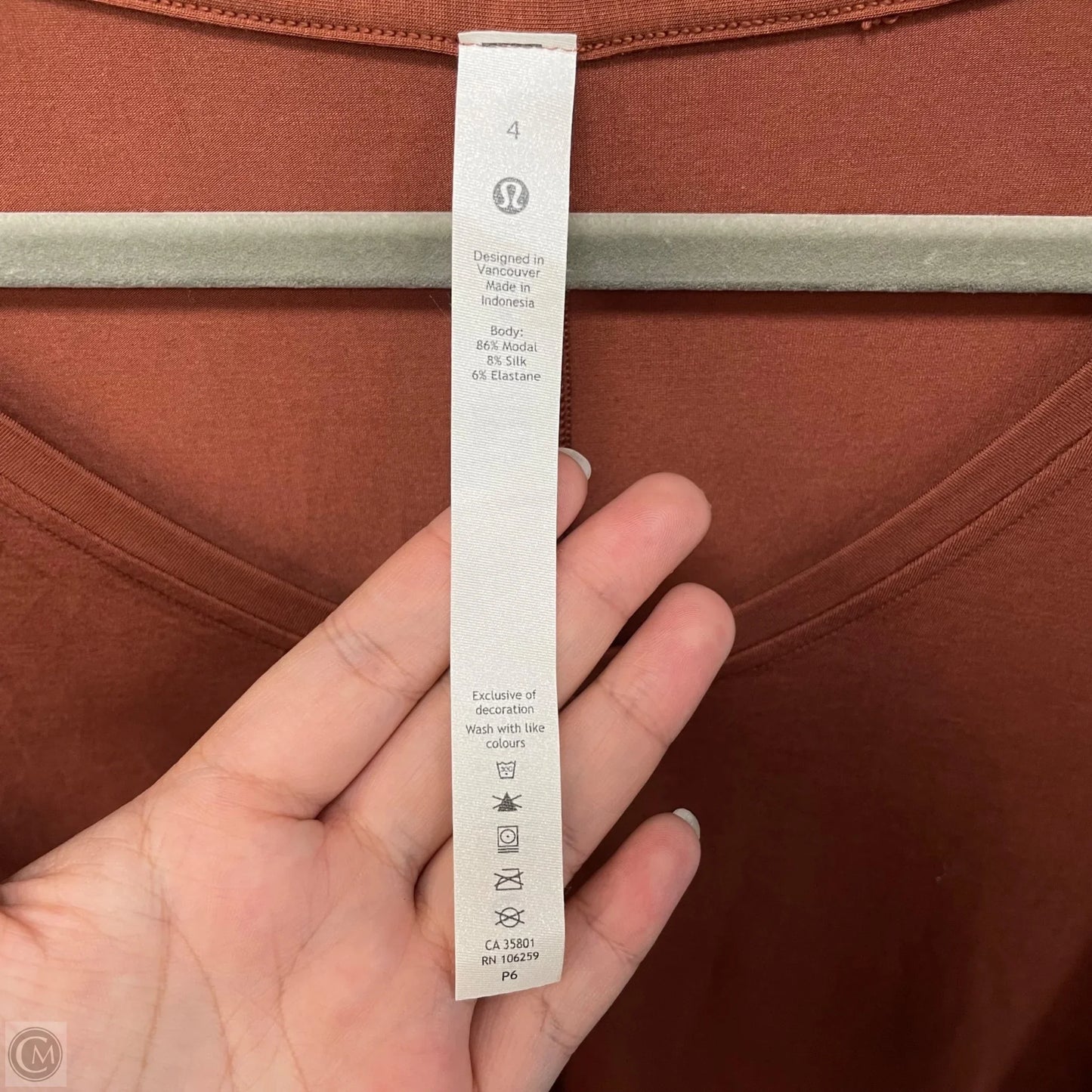 Athletic Top Long Sleeve Crewneck By Lululemon In Orange, Size: 4