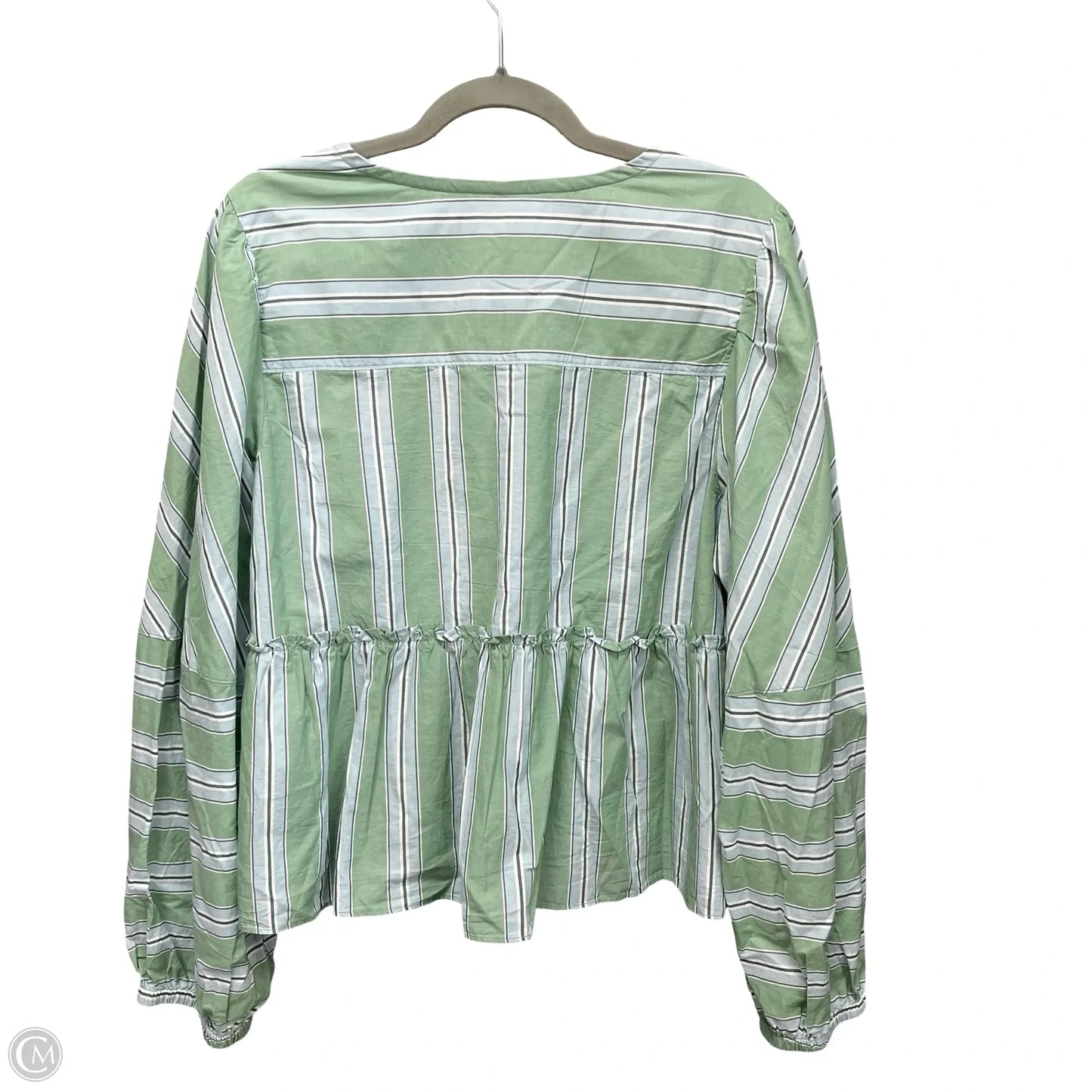Top Long Sleeve By Free People In Blue & Green, Size: L