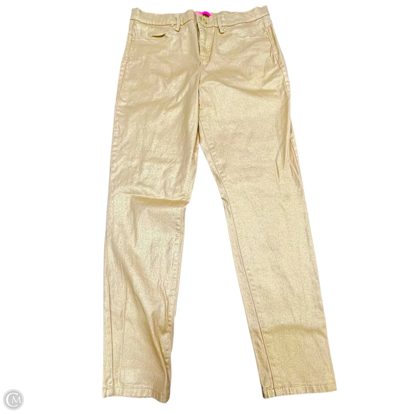 Jeans Skinny By Lilly Pulitzer In Gold, Size: 14