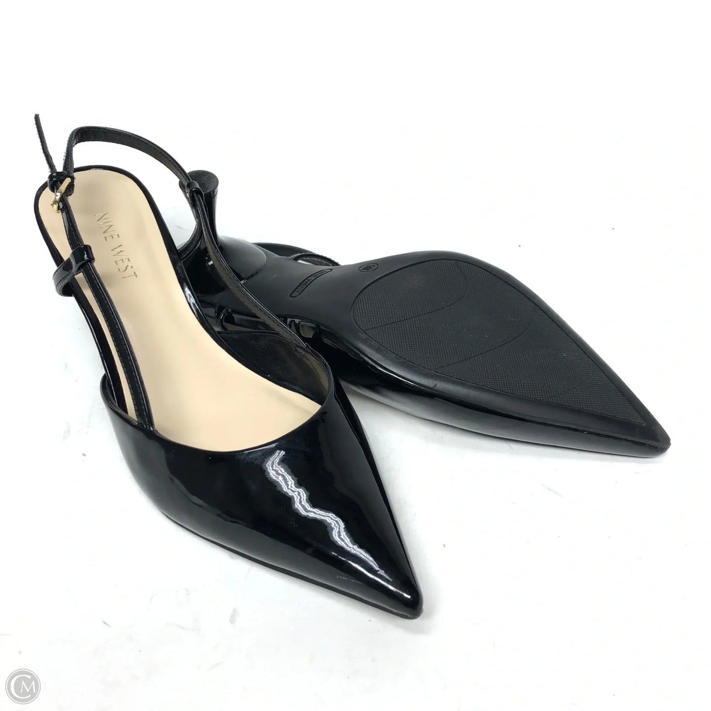 Sandals Heels Kitten By Nine West In Black, Size: 9