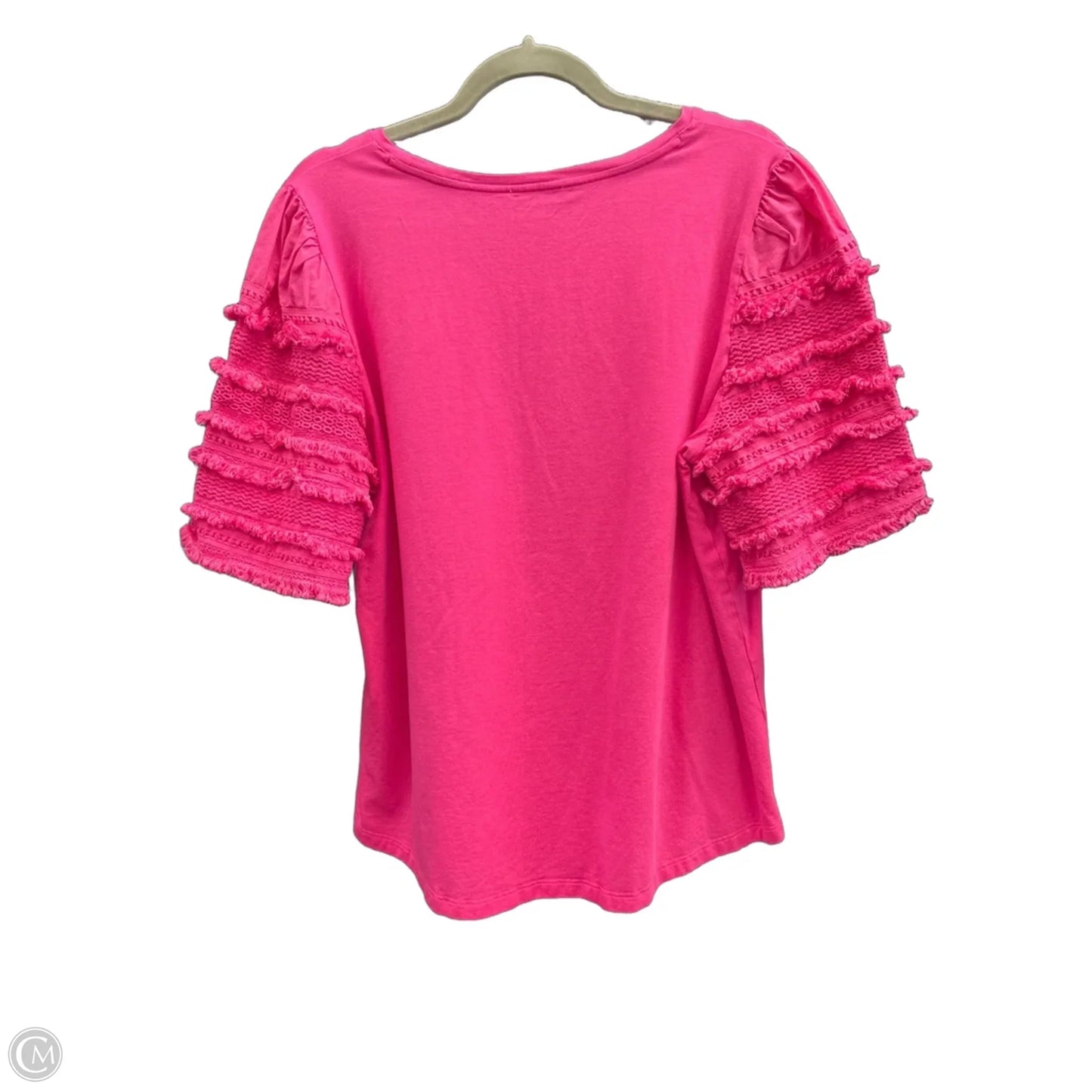 Top Short Sleeve By Chicos In Pink, Size: L