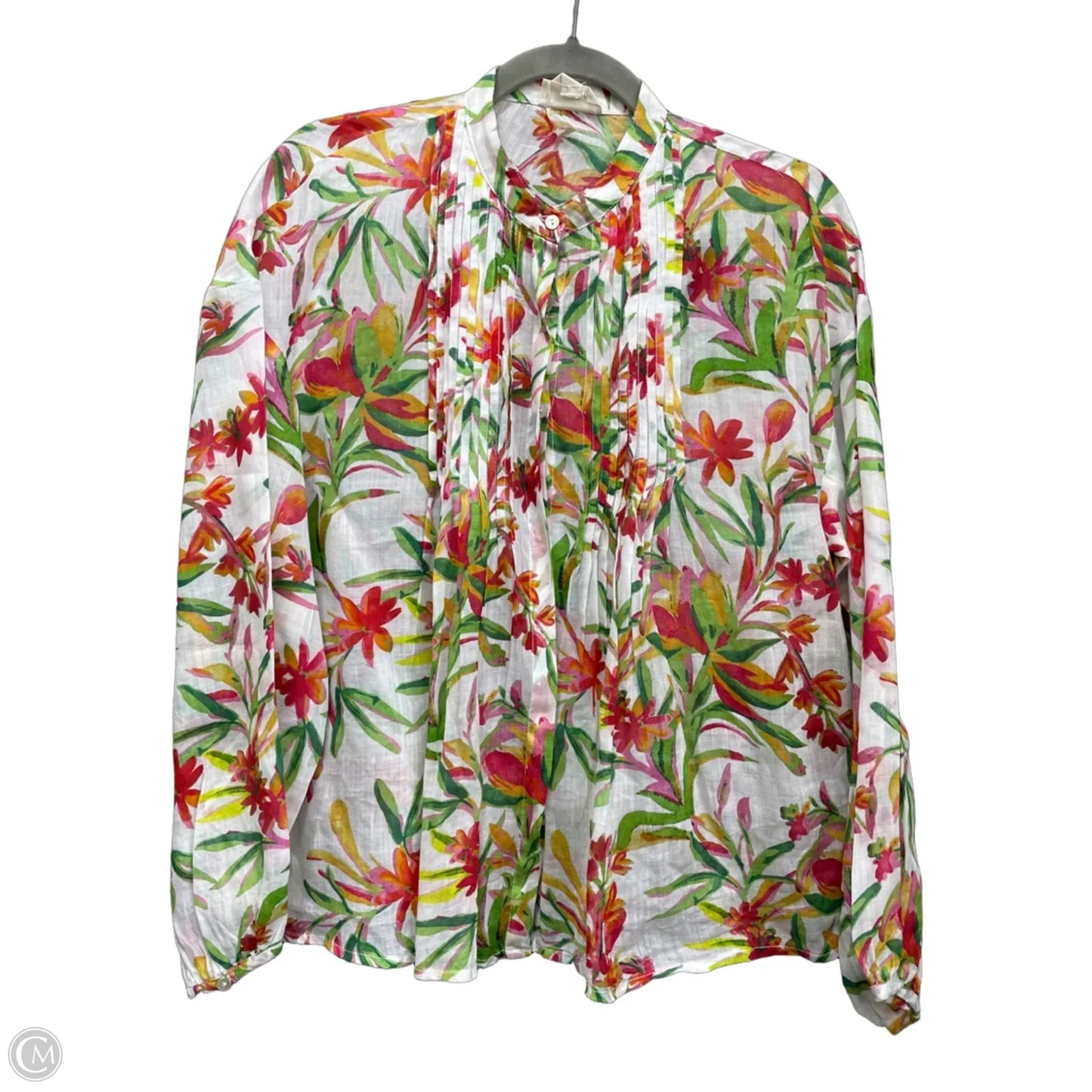 Top Long Sleeve By Cmc In Green & Red, Size: S