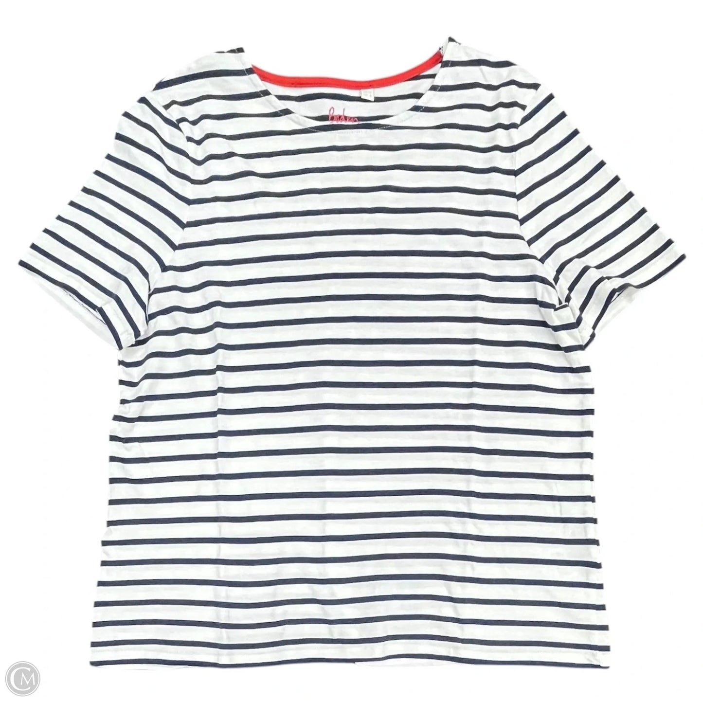 Top Short Sleeve Basic By Boden In Blue & White, Size: 6