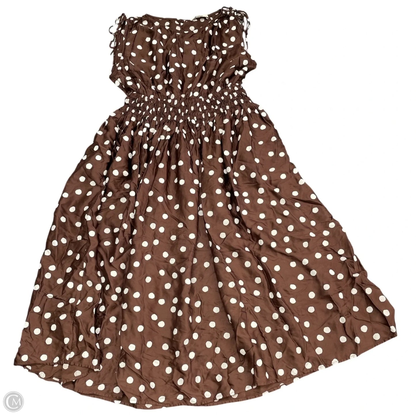 Dress Casual Midi By Loft In Brown & White, Size: 10