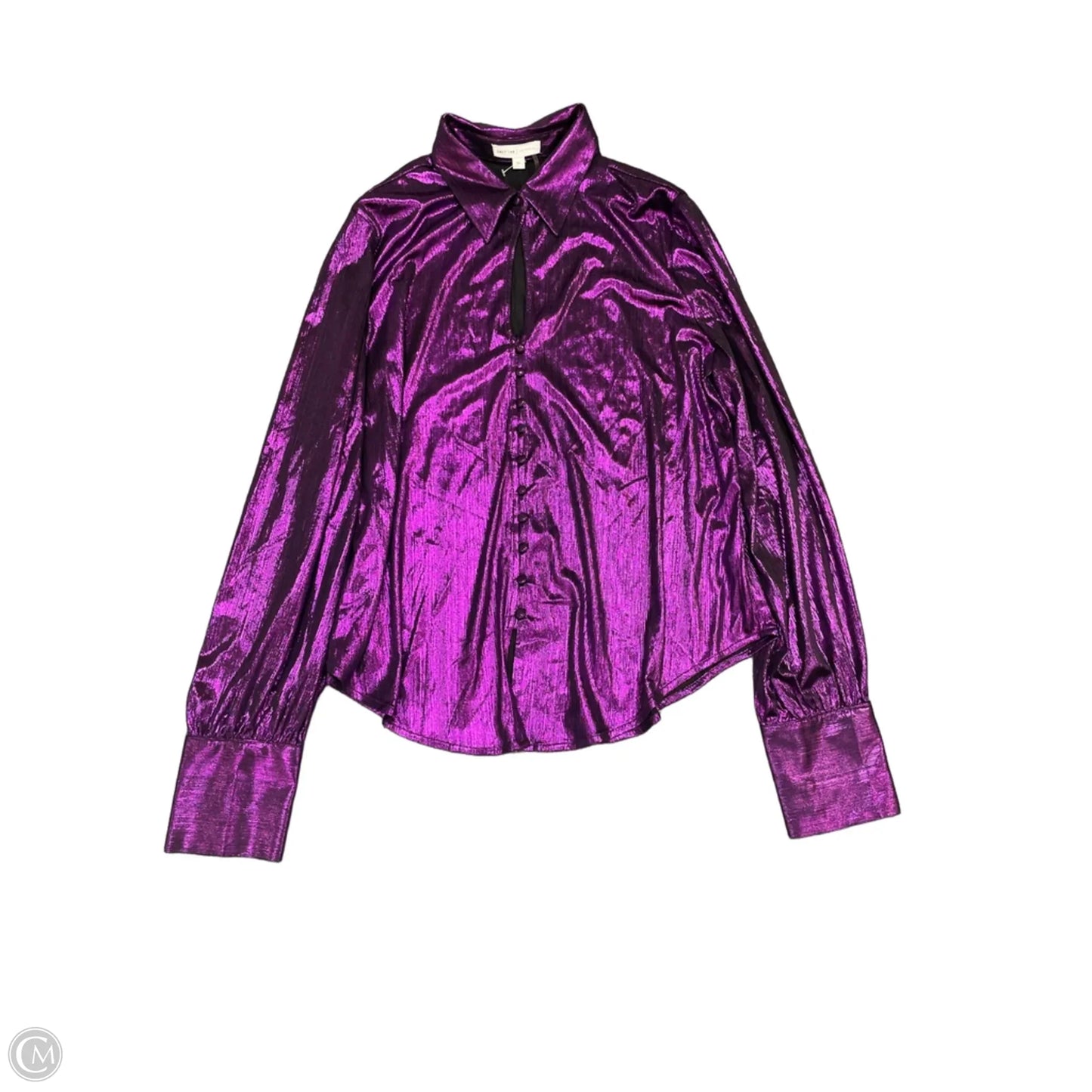 Blouse Long Sleeve By Grey Lab In Purple, Size: M