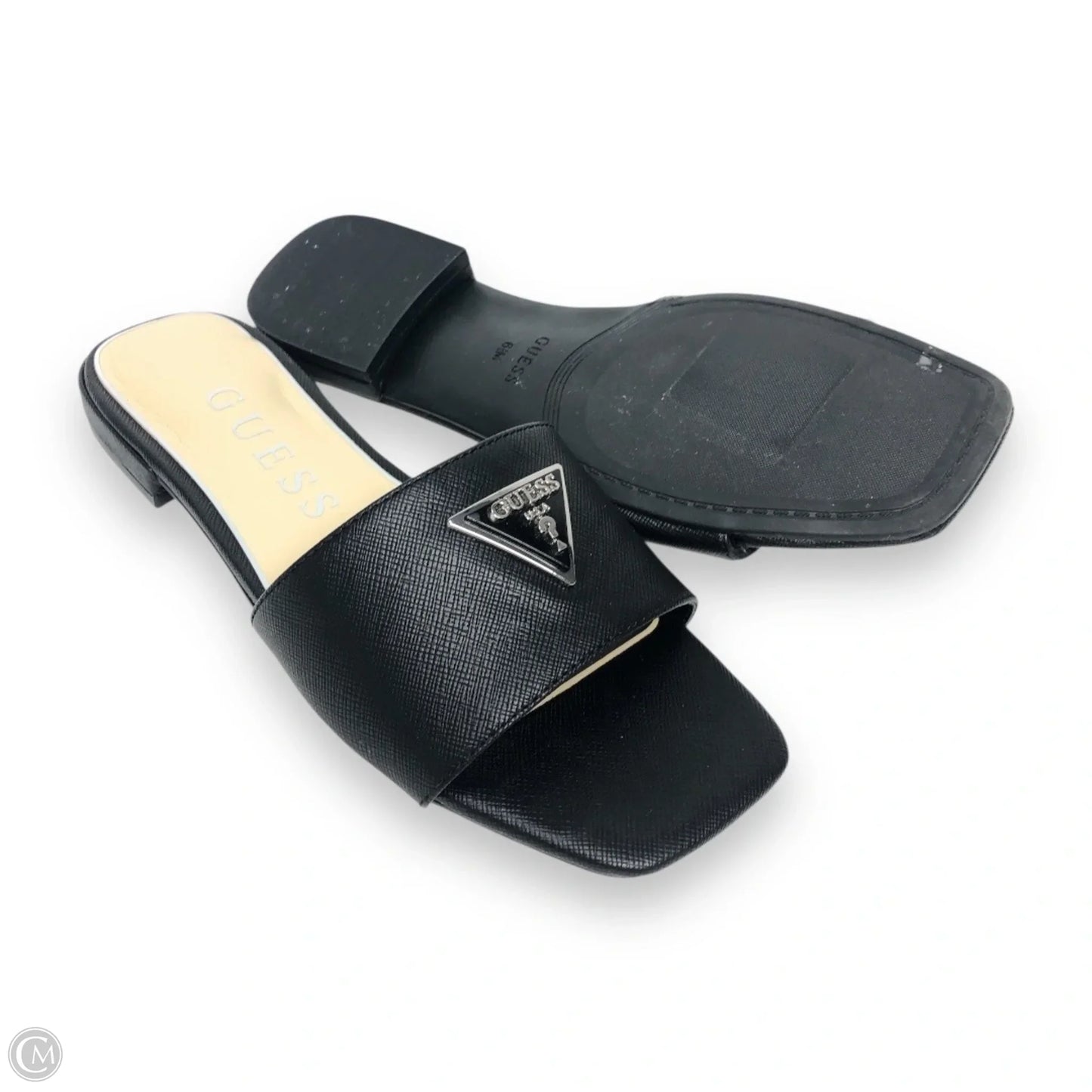 Sandals Flats By Guess In Black, Size: 6.5