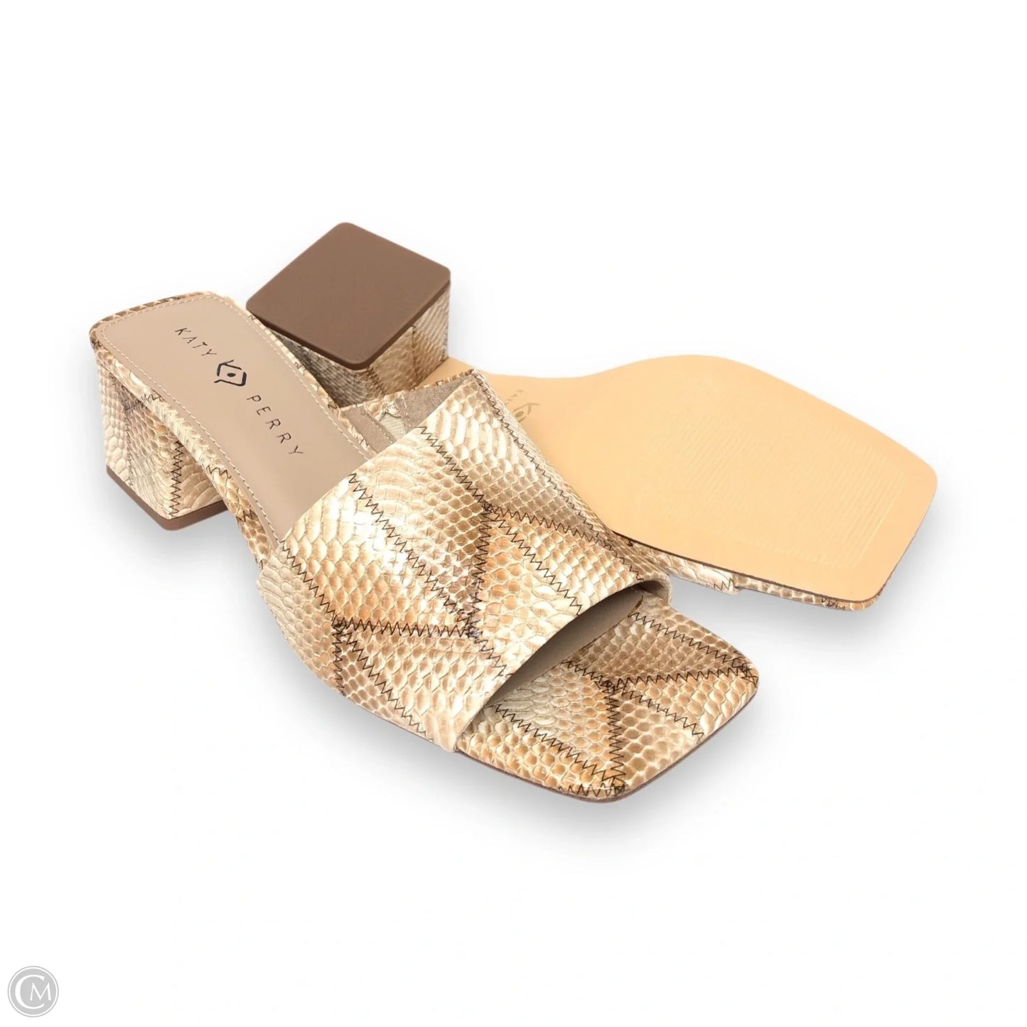 Sandals Heels Block By Katy Perry In Cream, Size: 11