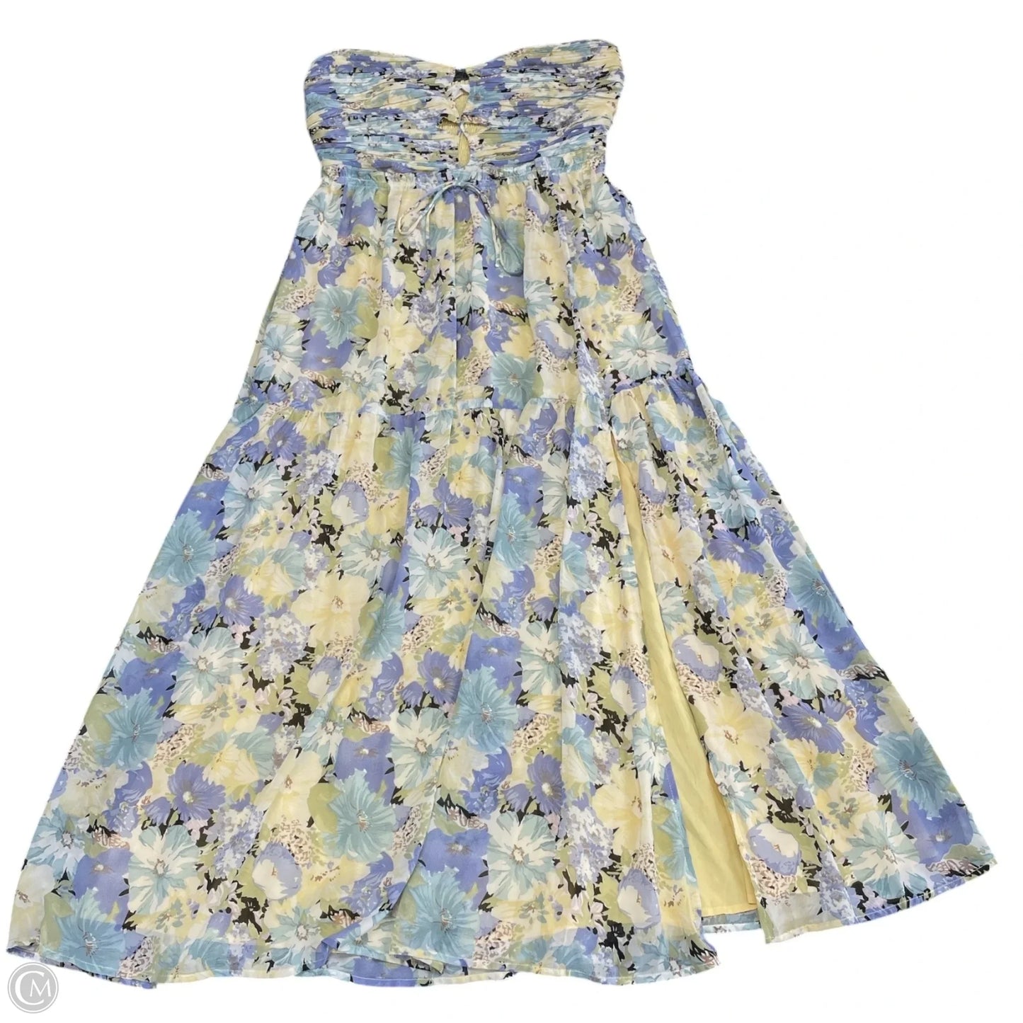 Dress Casual Midi By Astr The Label In Blue & Yellow, Size: L