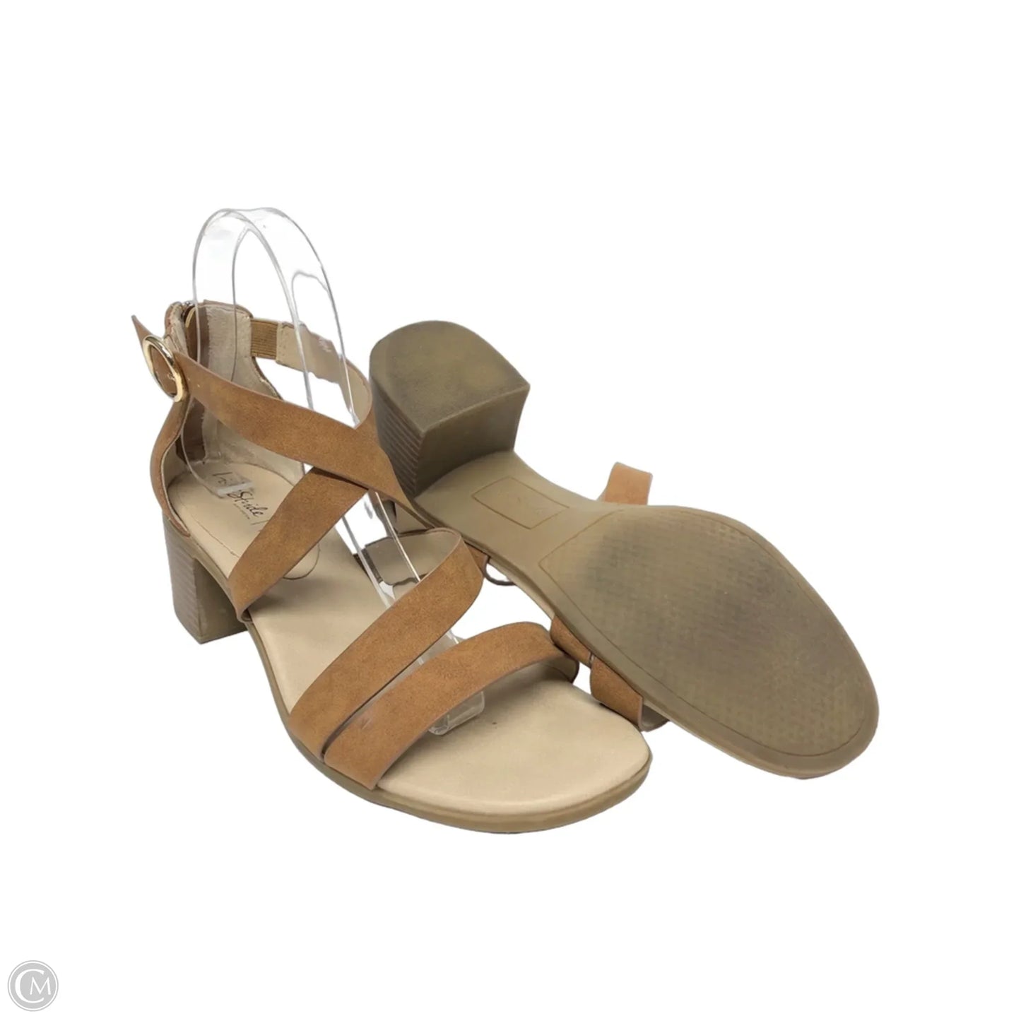 Sandals Heels Block By Life Stride In Brown, Size: 8
