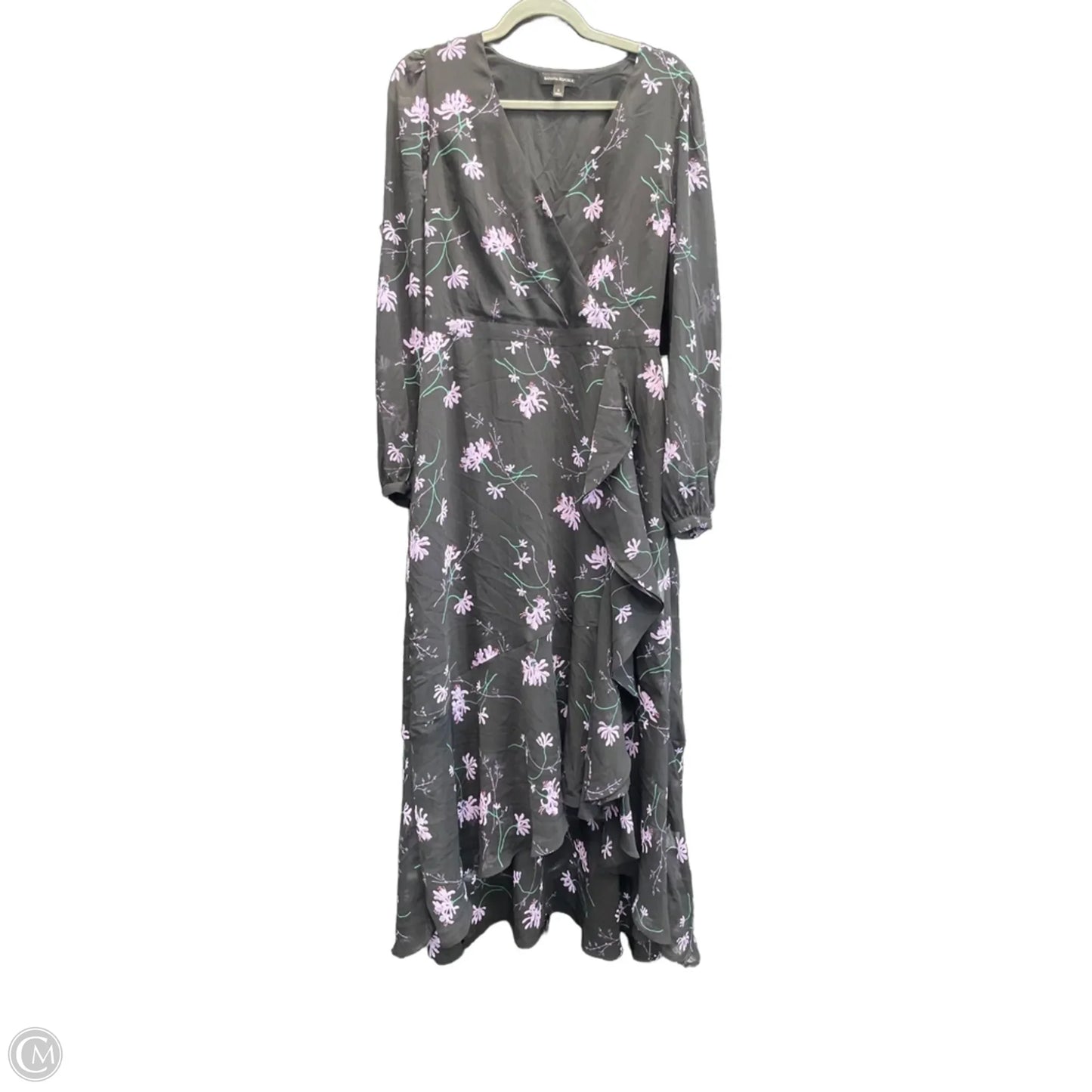 Dress Casual Midi By Banana Republic In Black & Purple, Size: 6