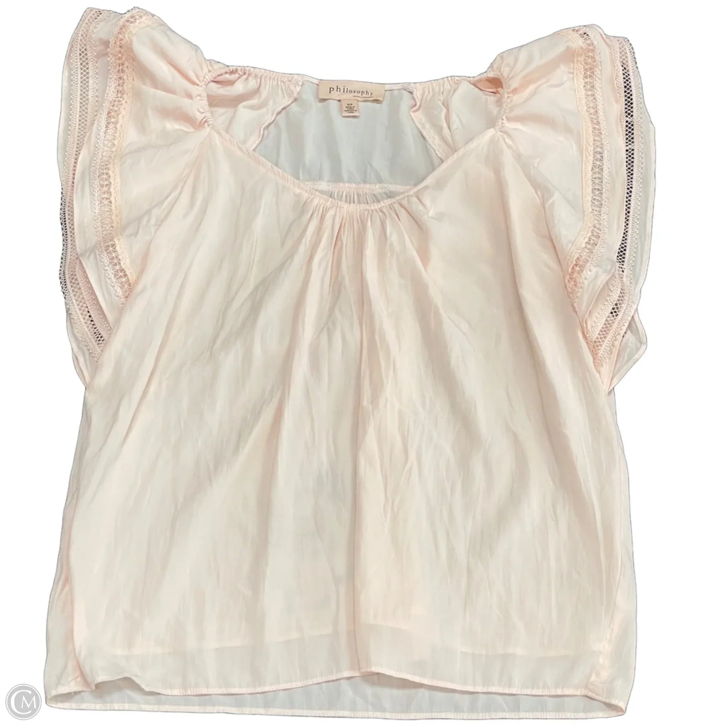 Top Short Sleeve By Philosophy In Peach, Size: S